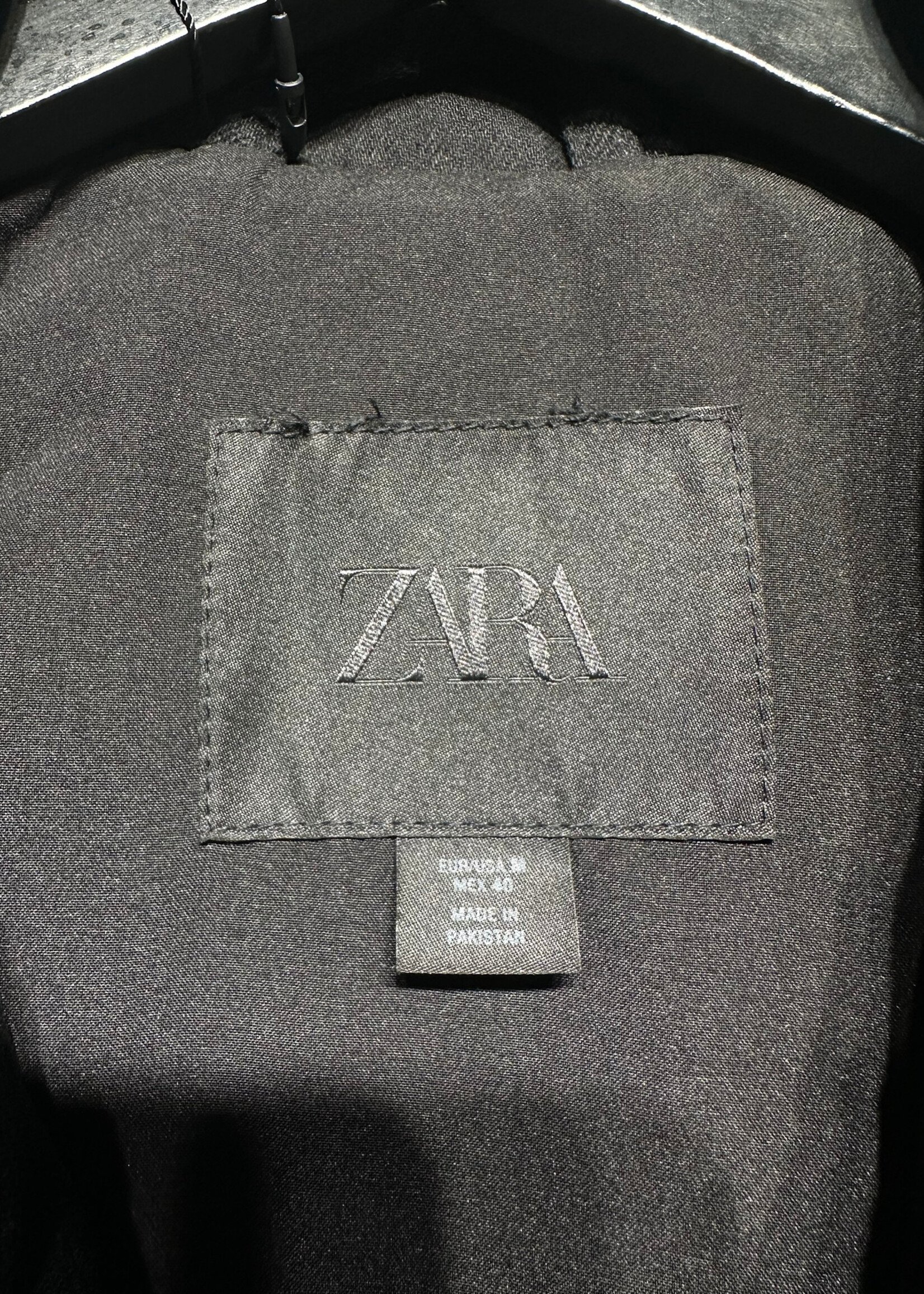 Zara Black Faux Leather Panel Jacket Masc M