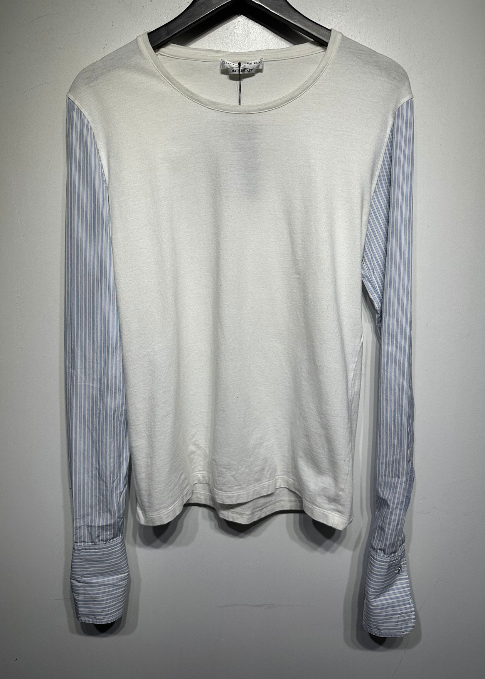 Alexander McQueen Pinstripe Sleeve White LS M