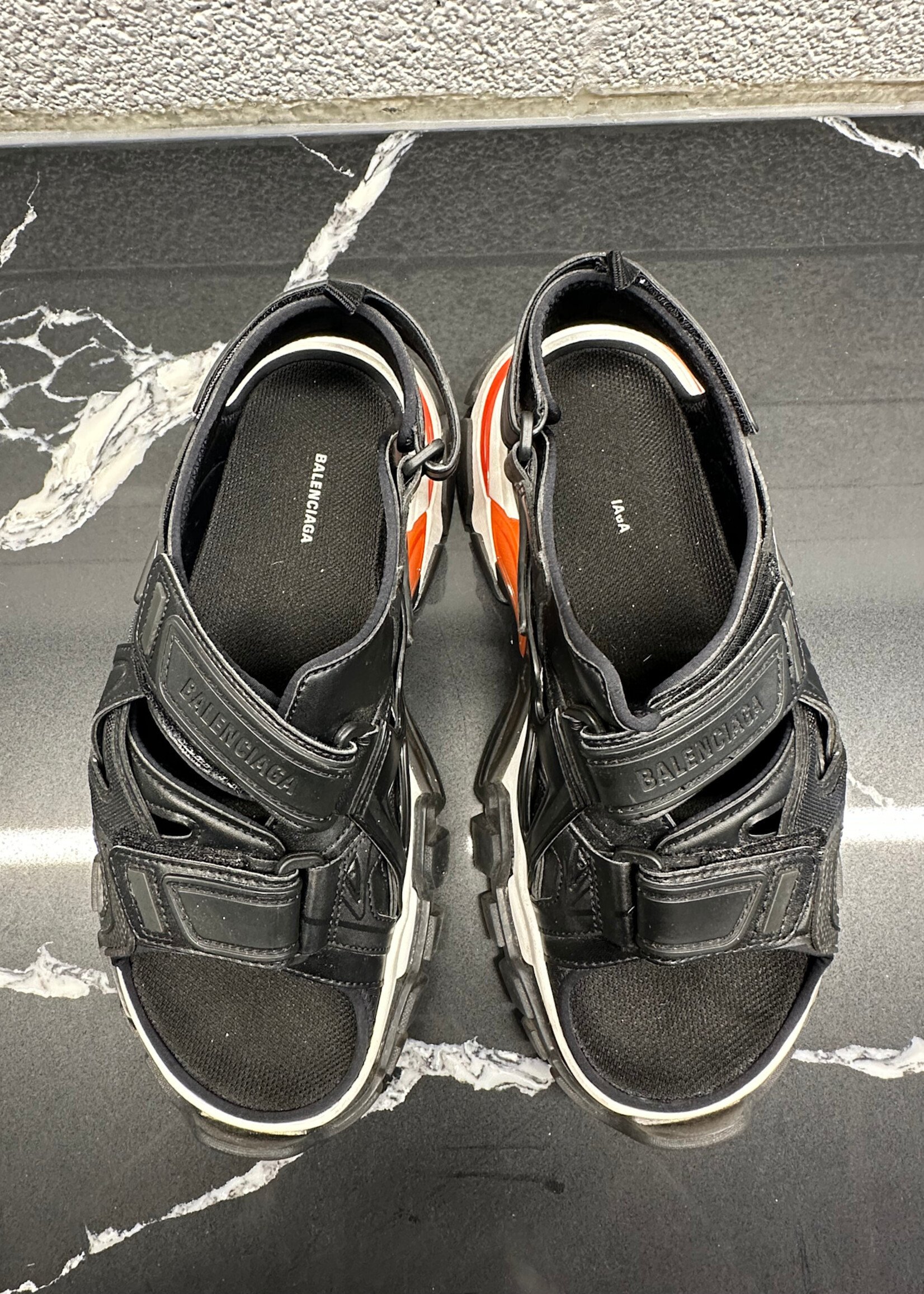 Balenciaga Black Red Track Runner Slide 41/8