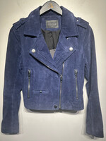 SL8 Blue Suede Biker Jacket Fem S