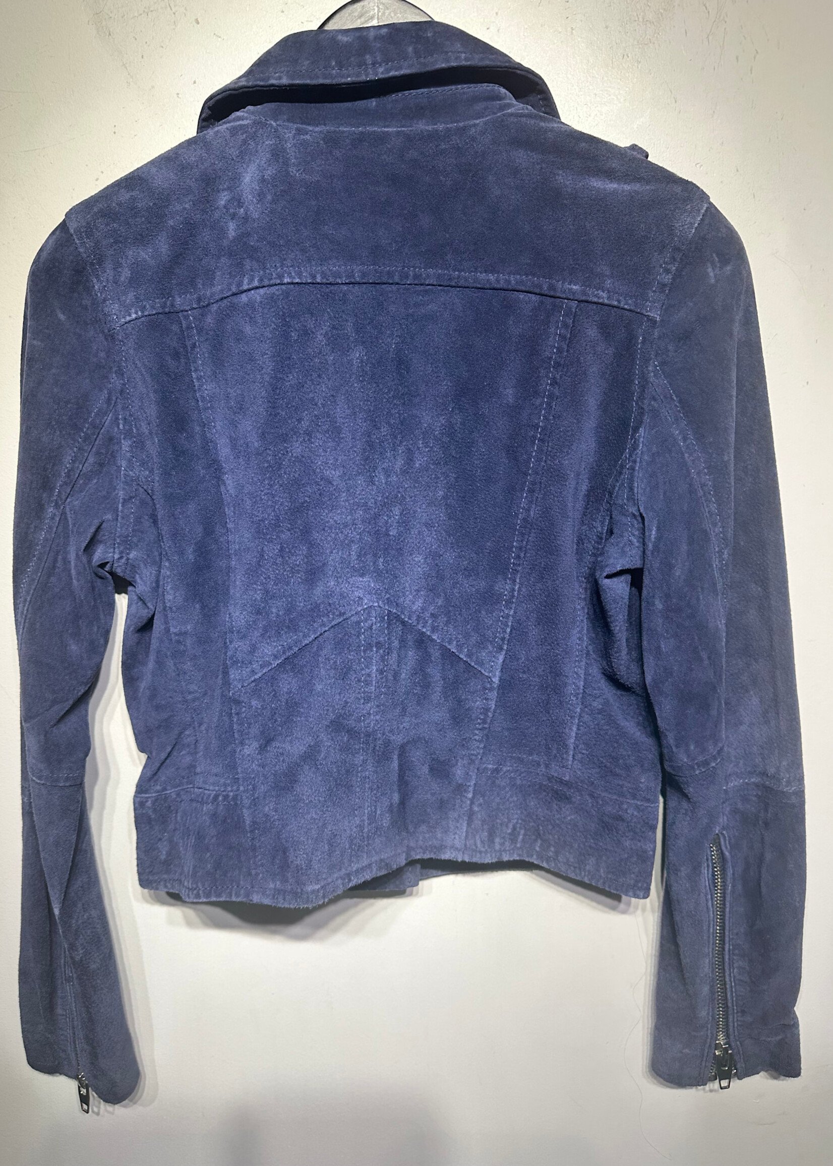 SL8 Blue Suede Biker Jacket Fem S