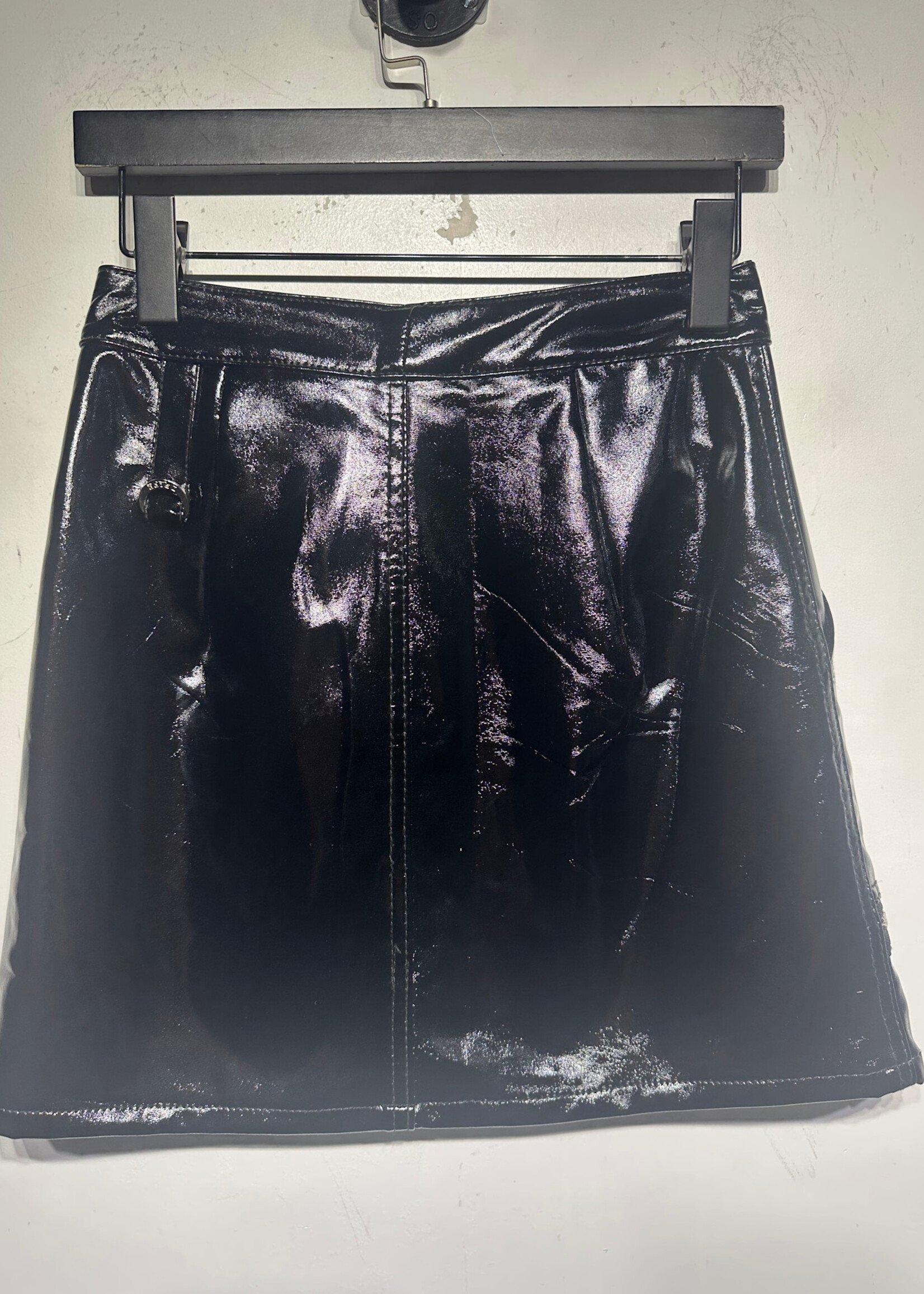 Tripp NYC Black Patent Leather Skirt Fem 25"