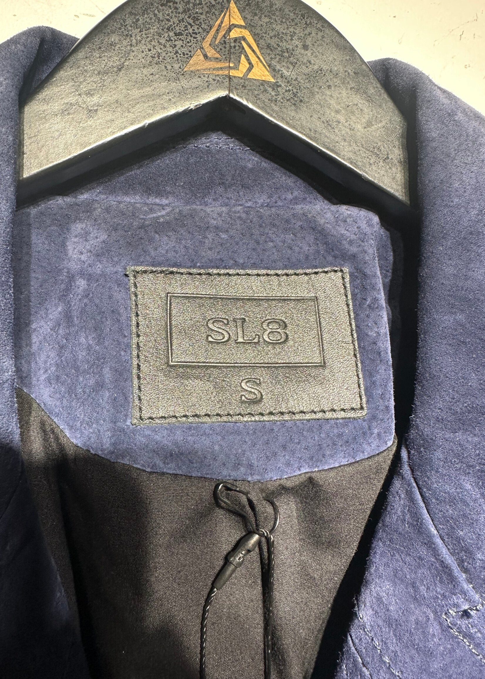 SL8 Blue Suede Biker Jacket Fem S