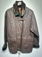 Outbrook Brown Clasp Leather Jacket M AS IS
