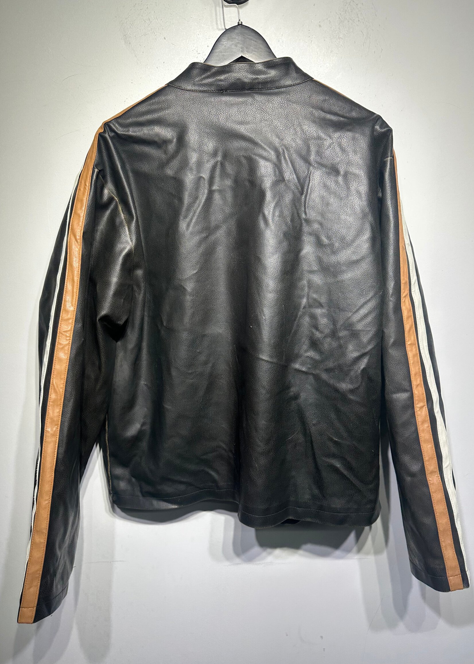 Decoded Brown Orange Faux Leather Jacket XL