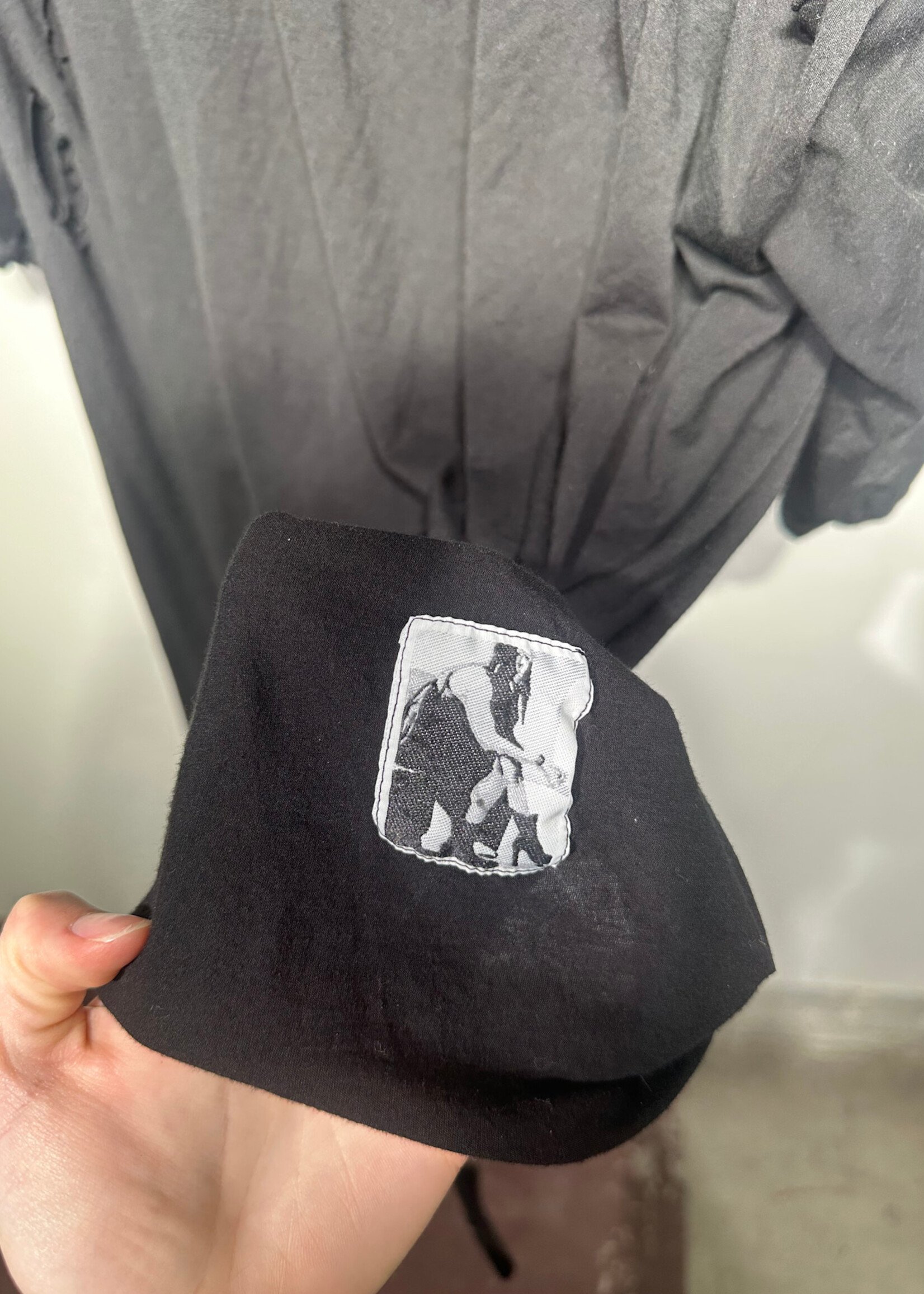 Rick Owens Black Distressed Tee L