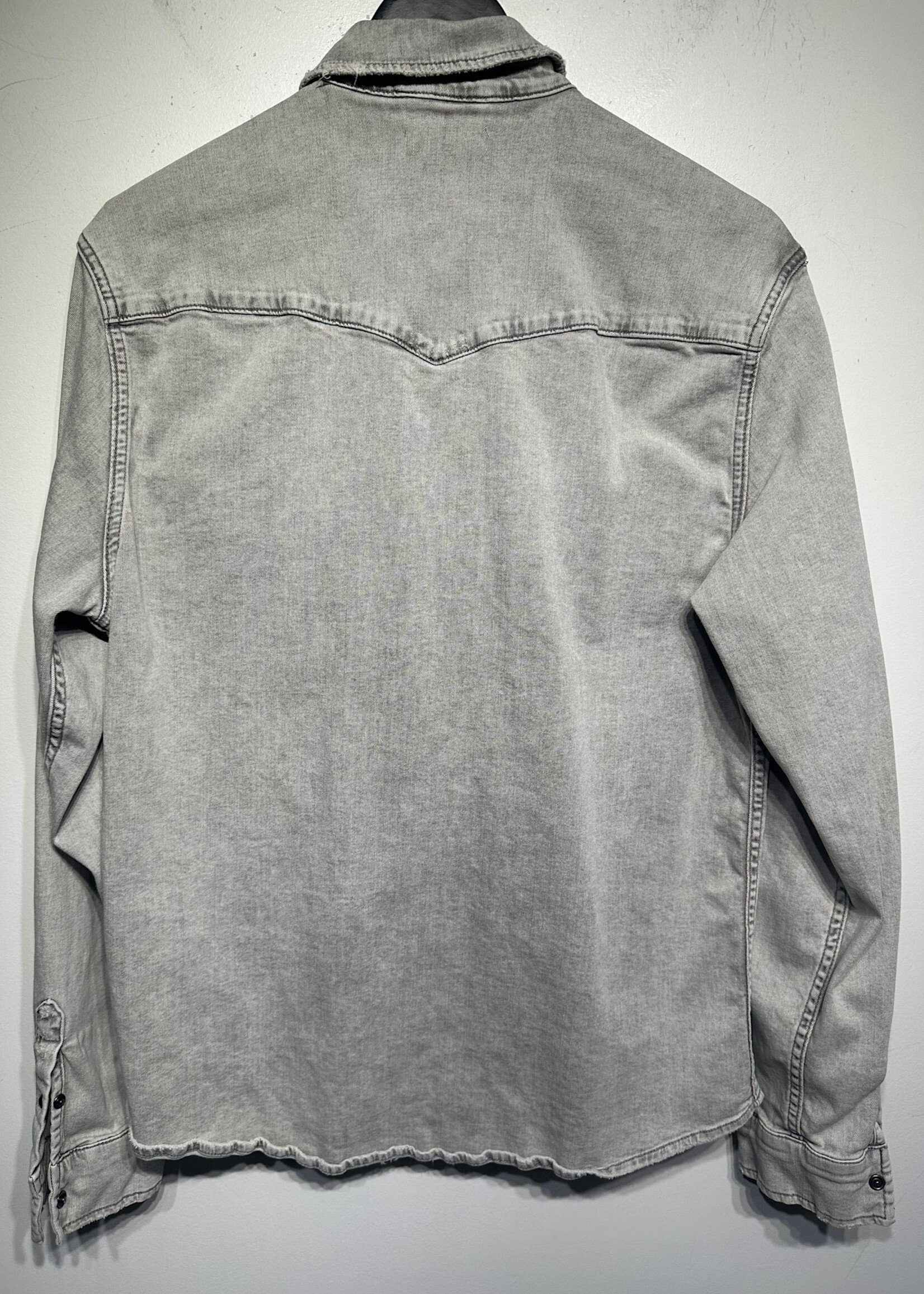 Allsaints Light Grey Wash Flannel L