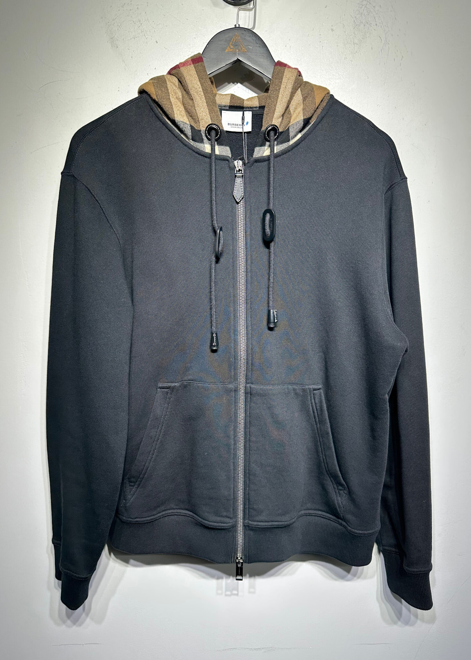Burberry Black Plaid Hood Jacket S