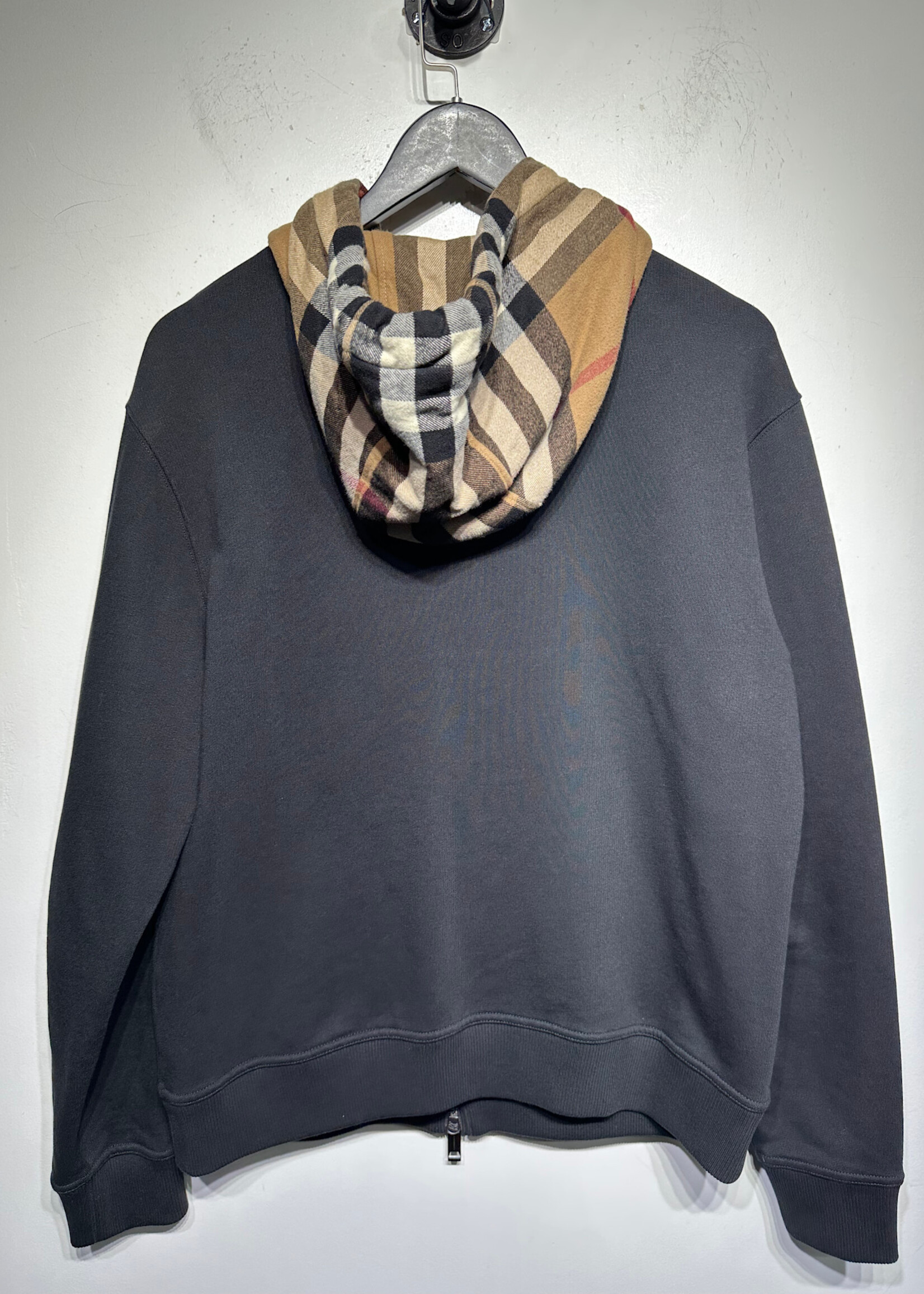 Burberry Black Plaid Hood Jacket S