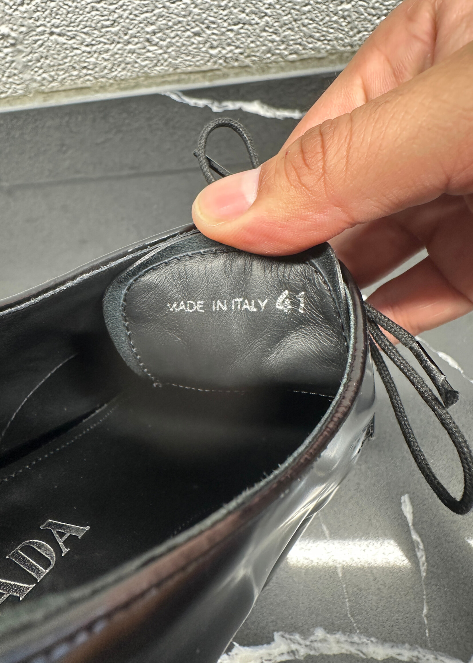 Prada Chunky Heel Derbies Masc 8 Fem 9.5 AS IS