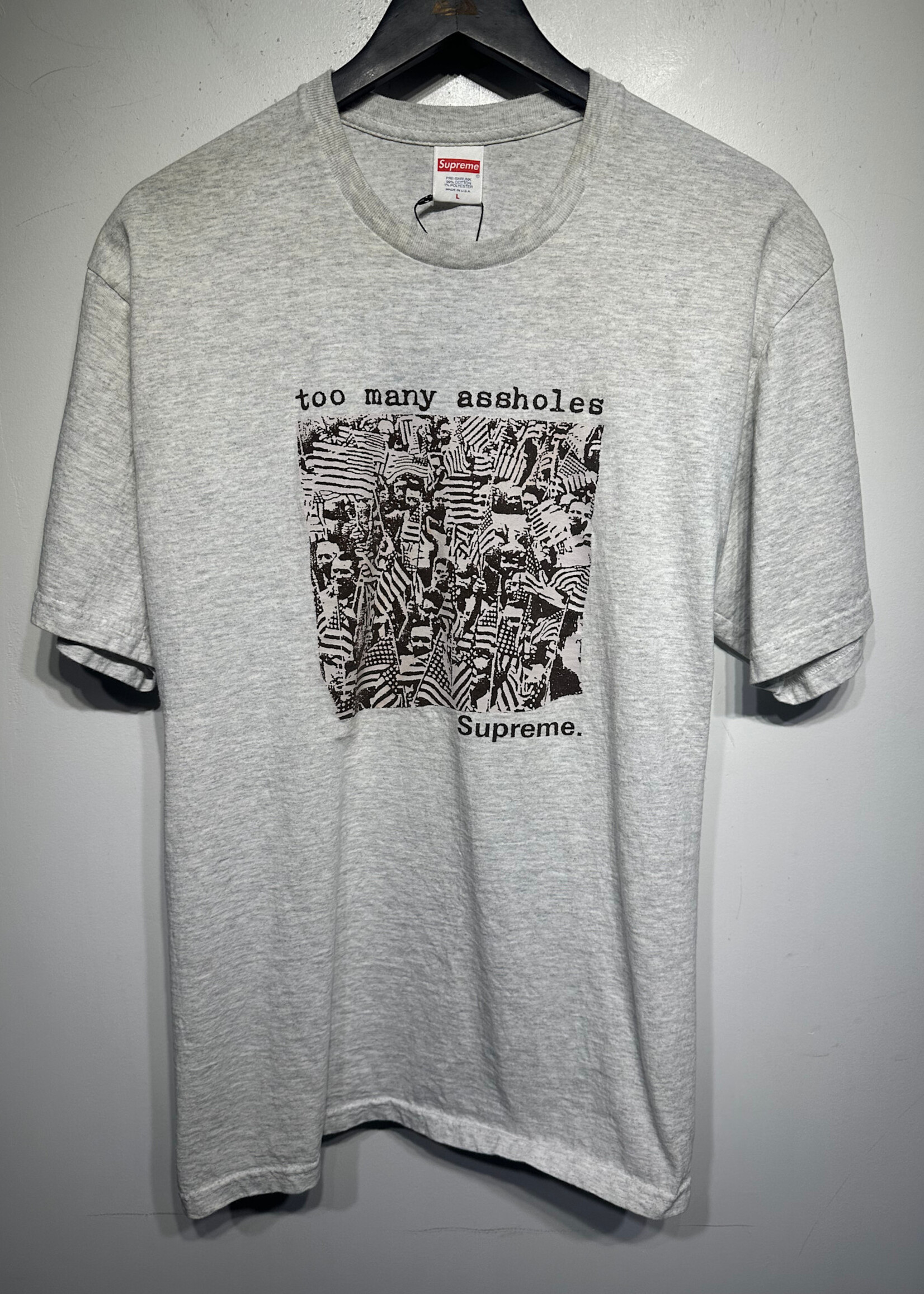 Supreme Too Many Assholes Grey Tee L
