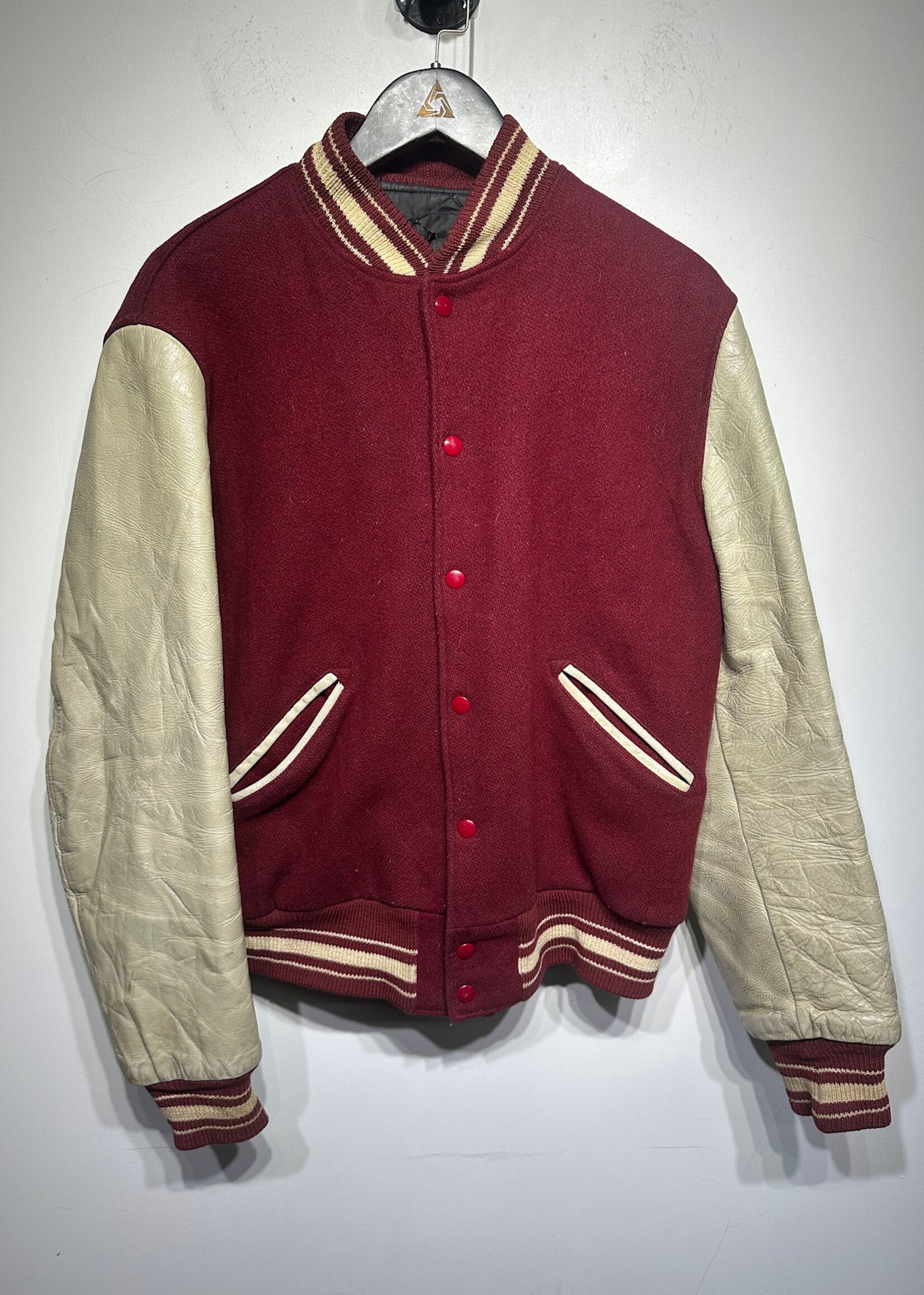 Vintage Red and Cream Varsity Jacket L