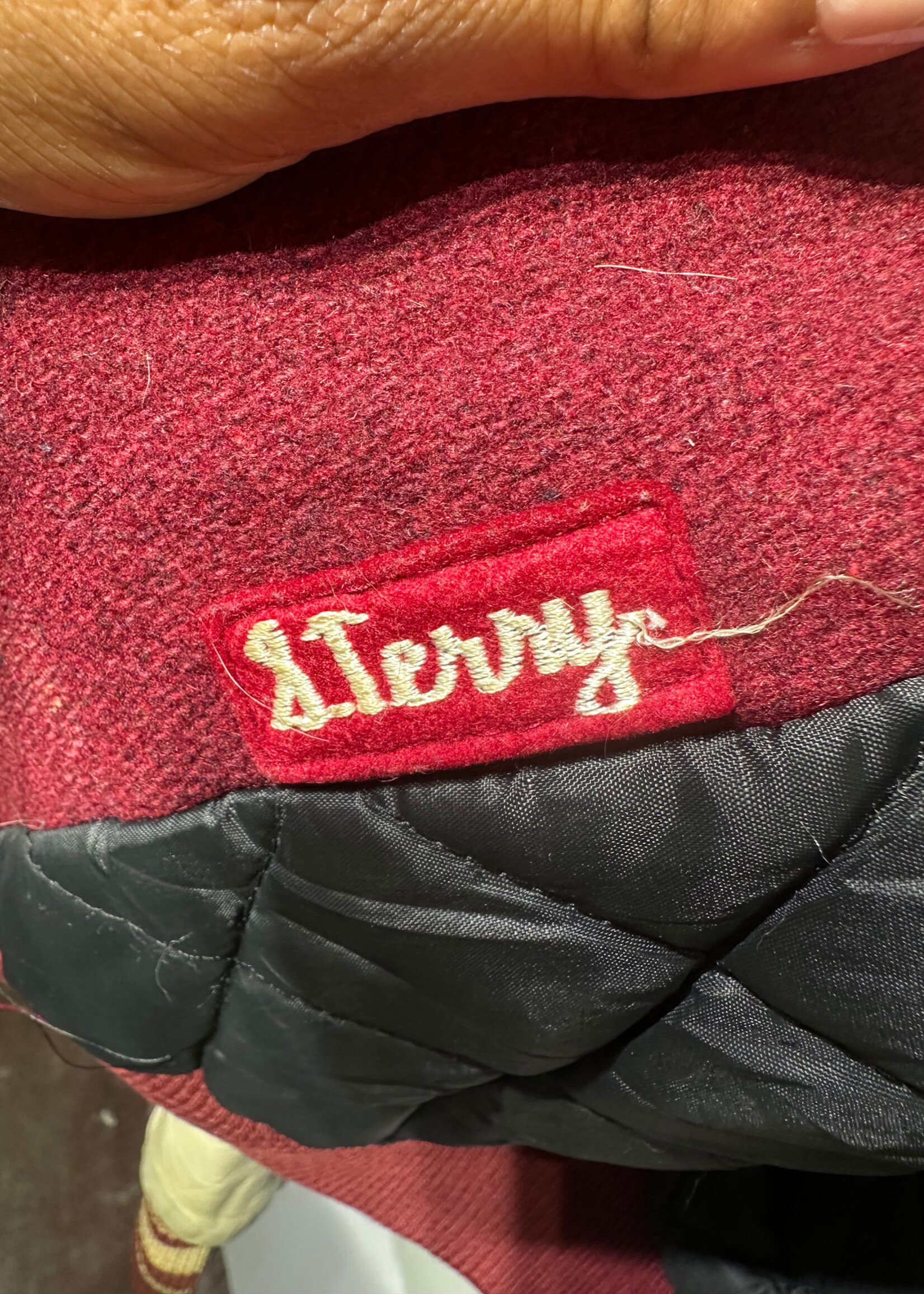 Vintage Red and Cream Varsity Jacket L