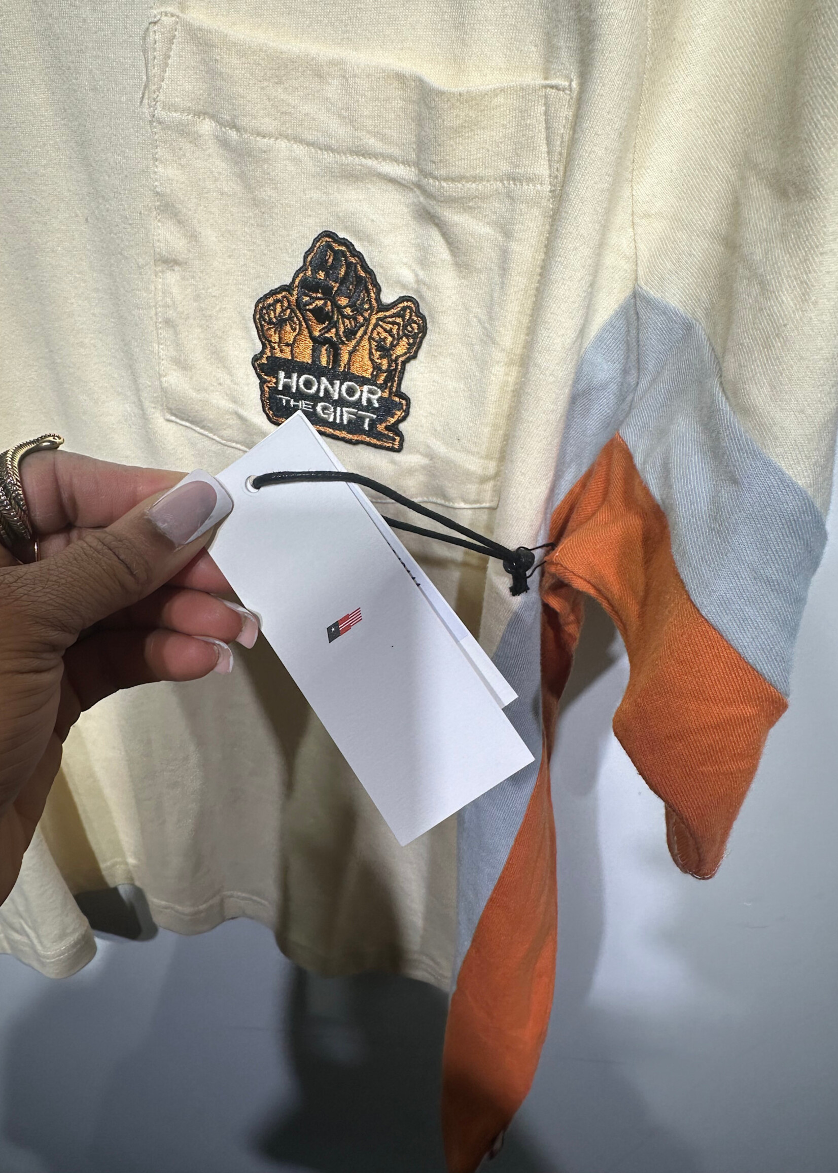 NWT Honor The Gift Cream Multi Shirt S