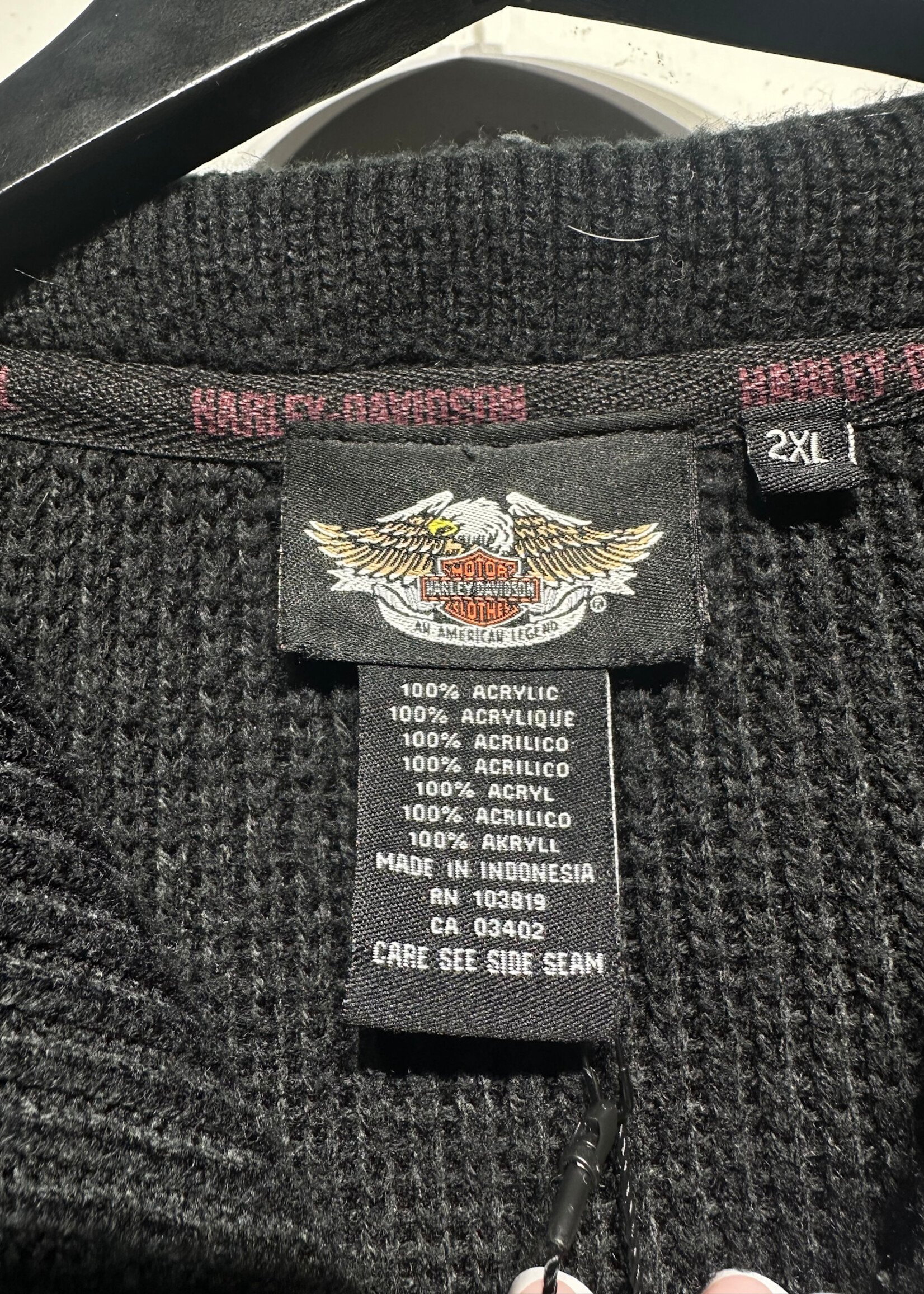 Harley Black Crest Knit Q Zip XXL