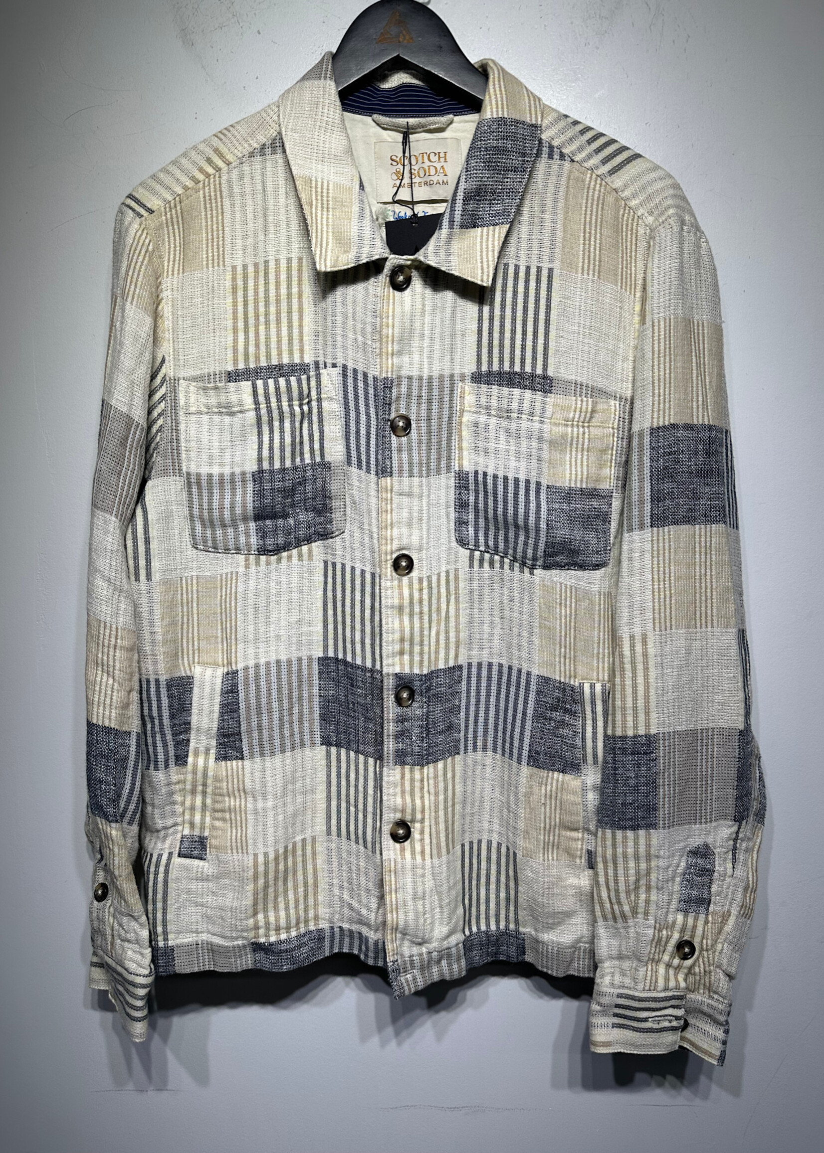 Scotch & Soda Beige Patchwork Flannel L