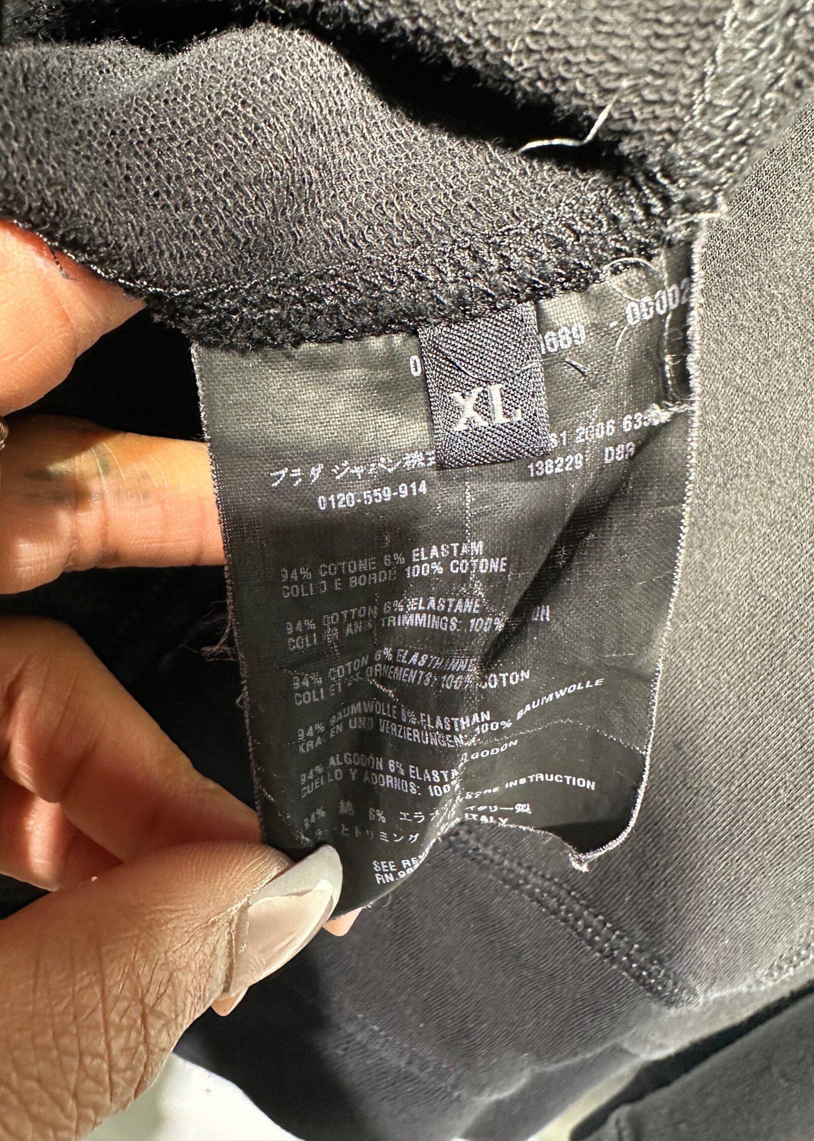 Prada 06 Black High Neck Track Jacket Fem XL