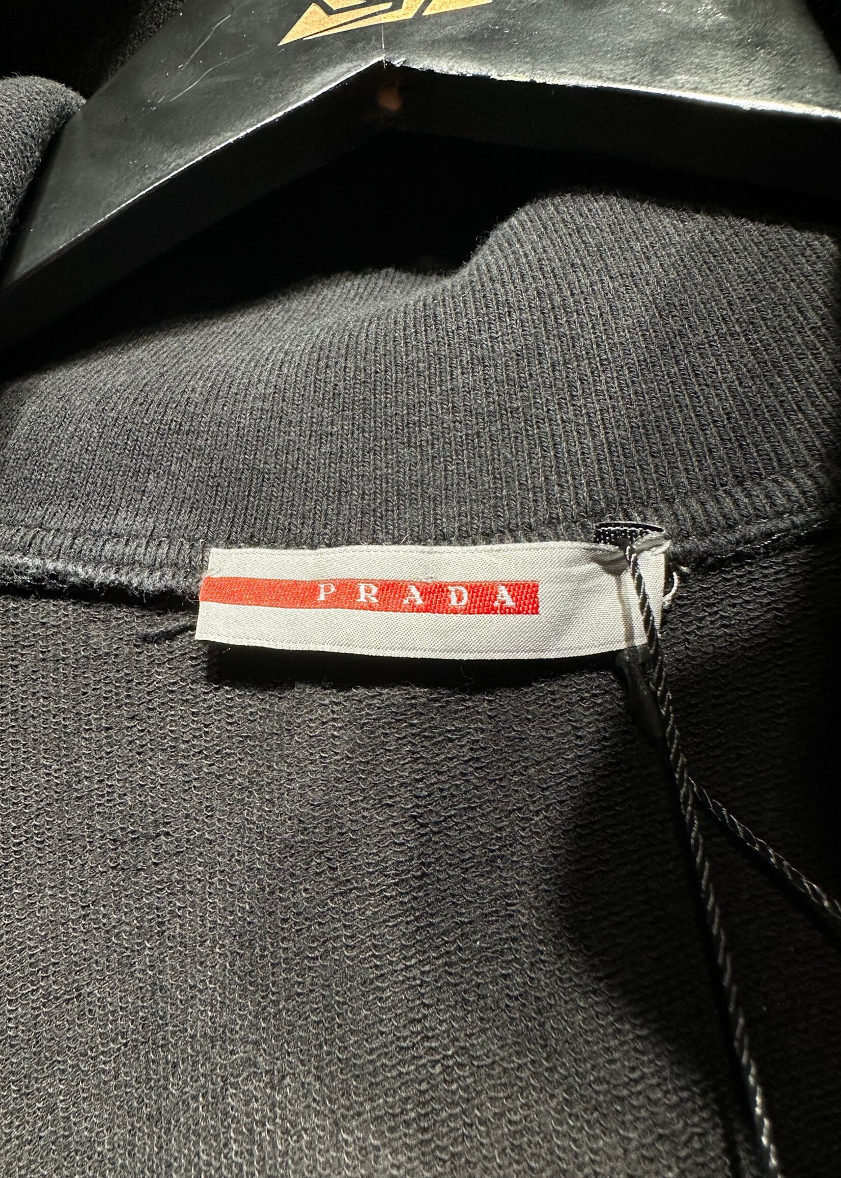 Prada 06 Black High Neck Track Jacket Fem XL