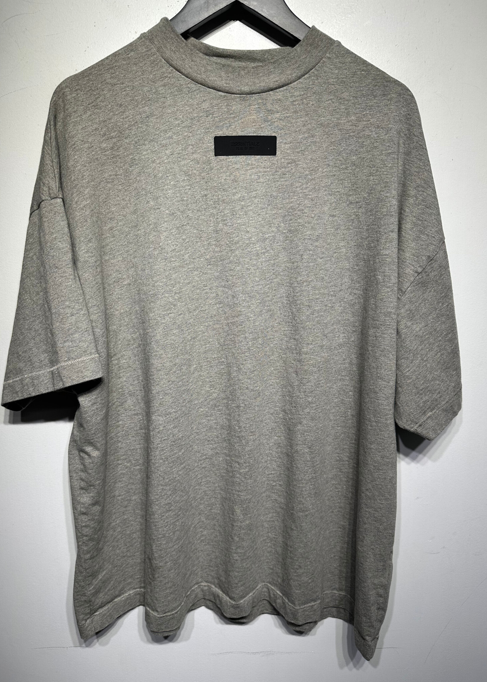 Essentials Heather Grey Rubber Logo Tee  M