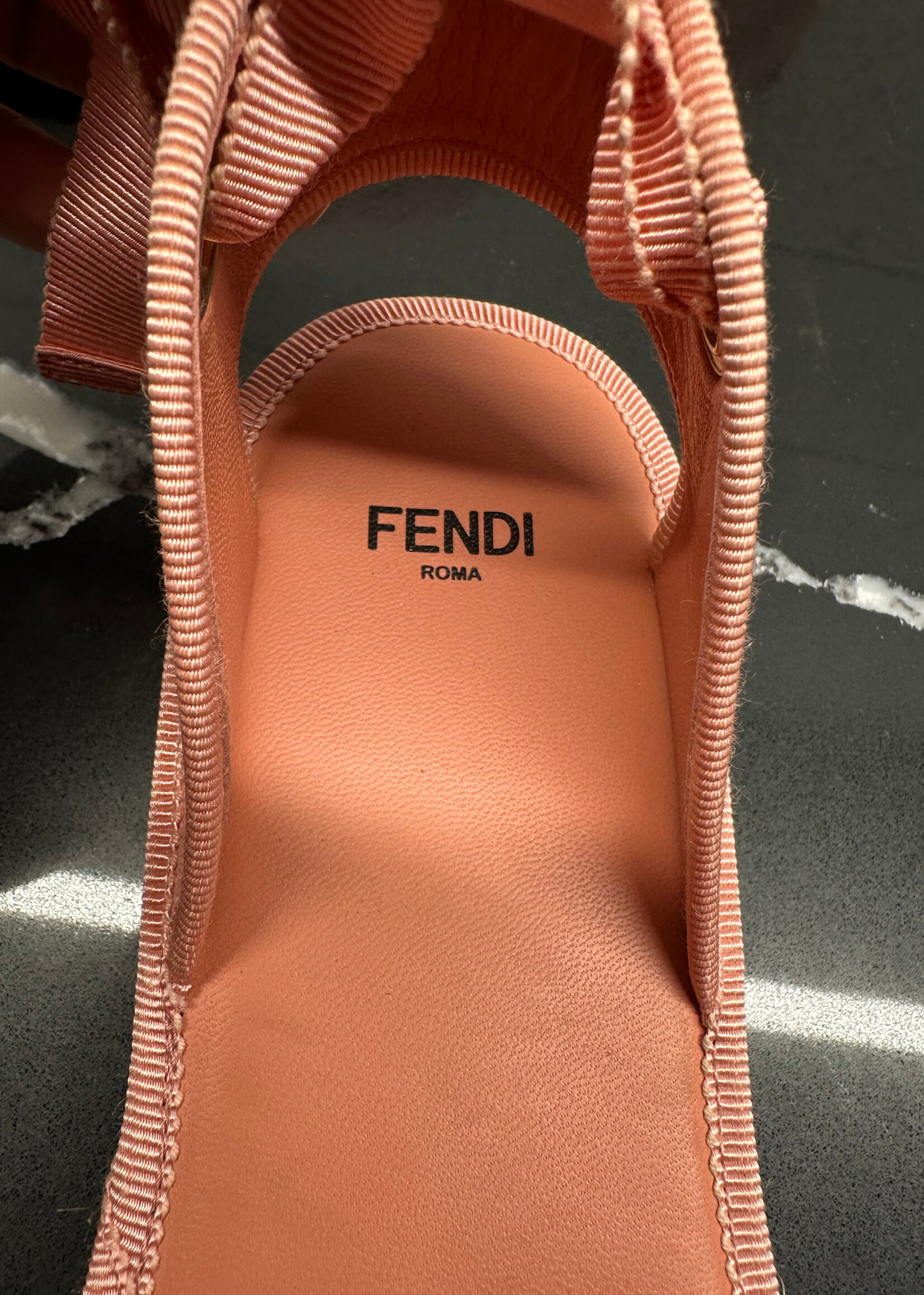 Fendi Pink woven Sandels 8.5