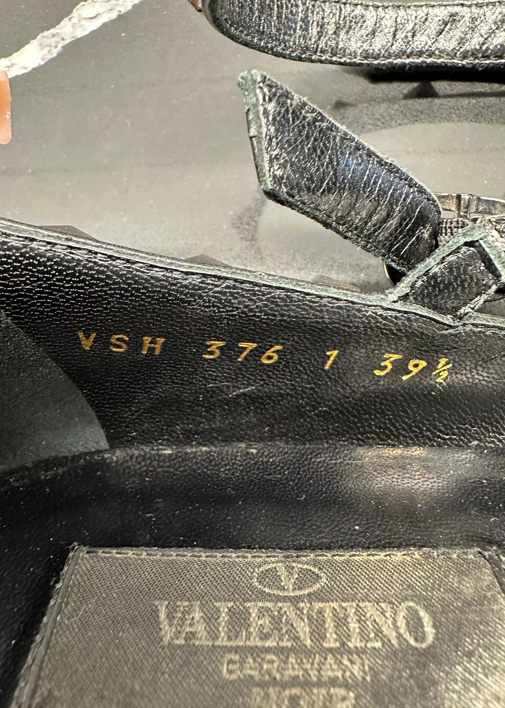 Valentino Black Studded Balerina Shoes 8.5 As Is