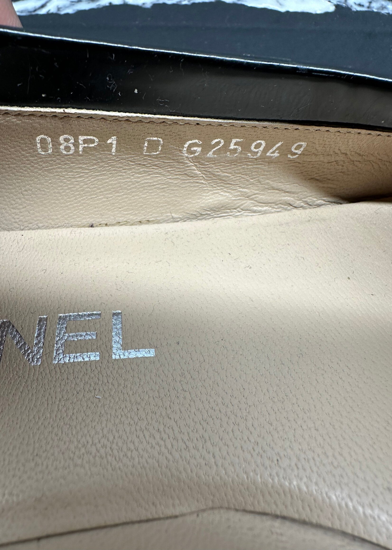 Chanel Black Patent CC Loafer 39/8.5