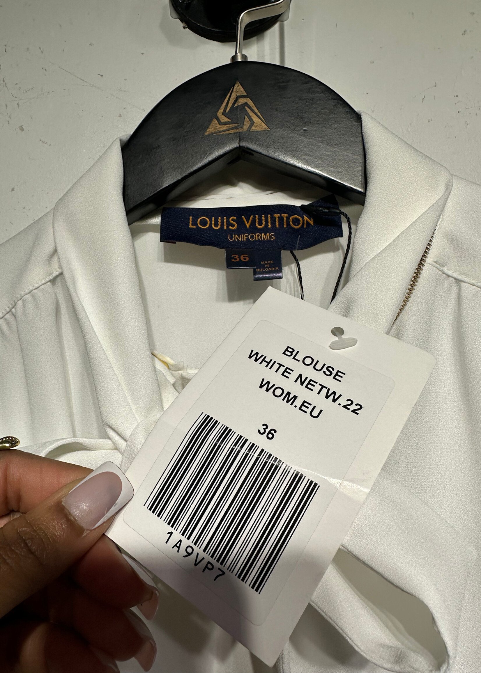 Louis Vuitton Uniform White Zip Blouse S