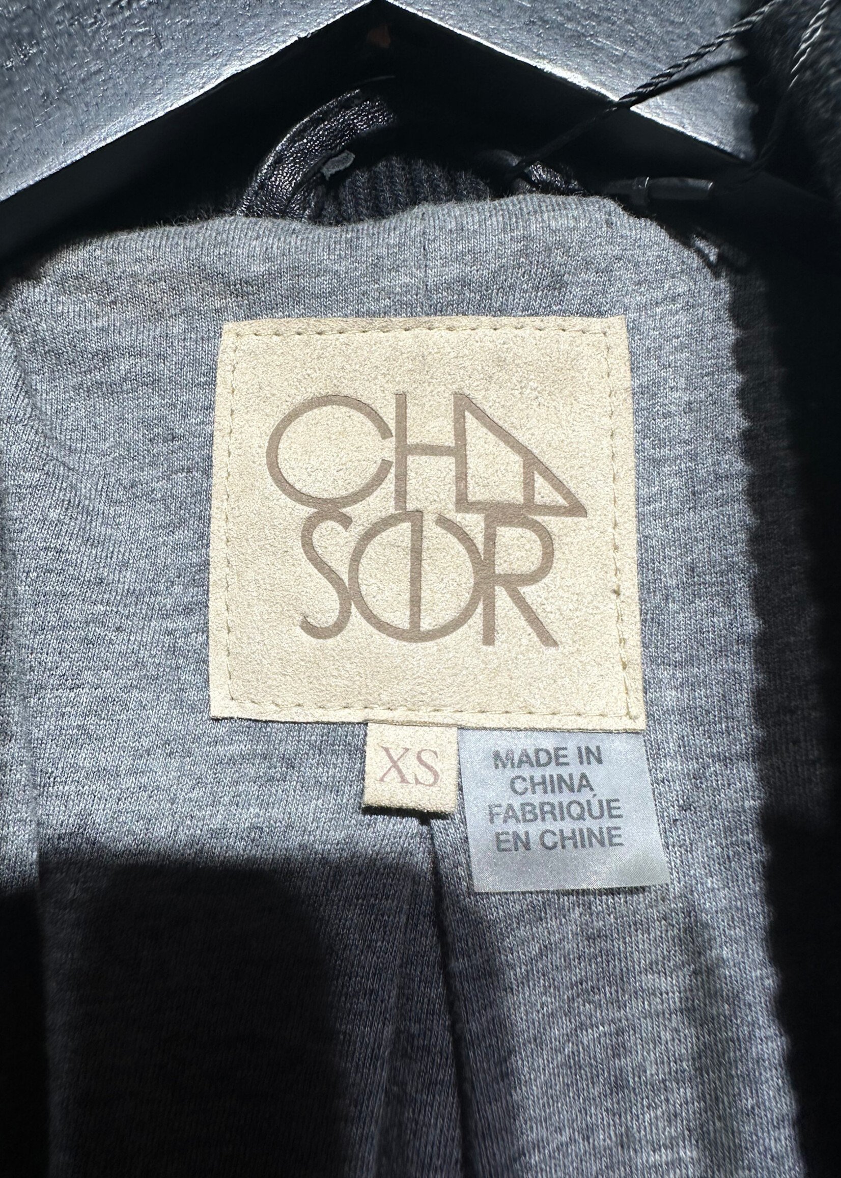 Chasor Green Black Leather Bomber Jacket XS