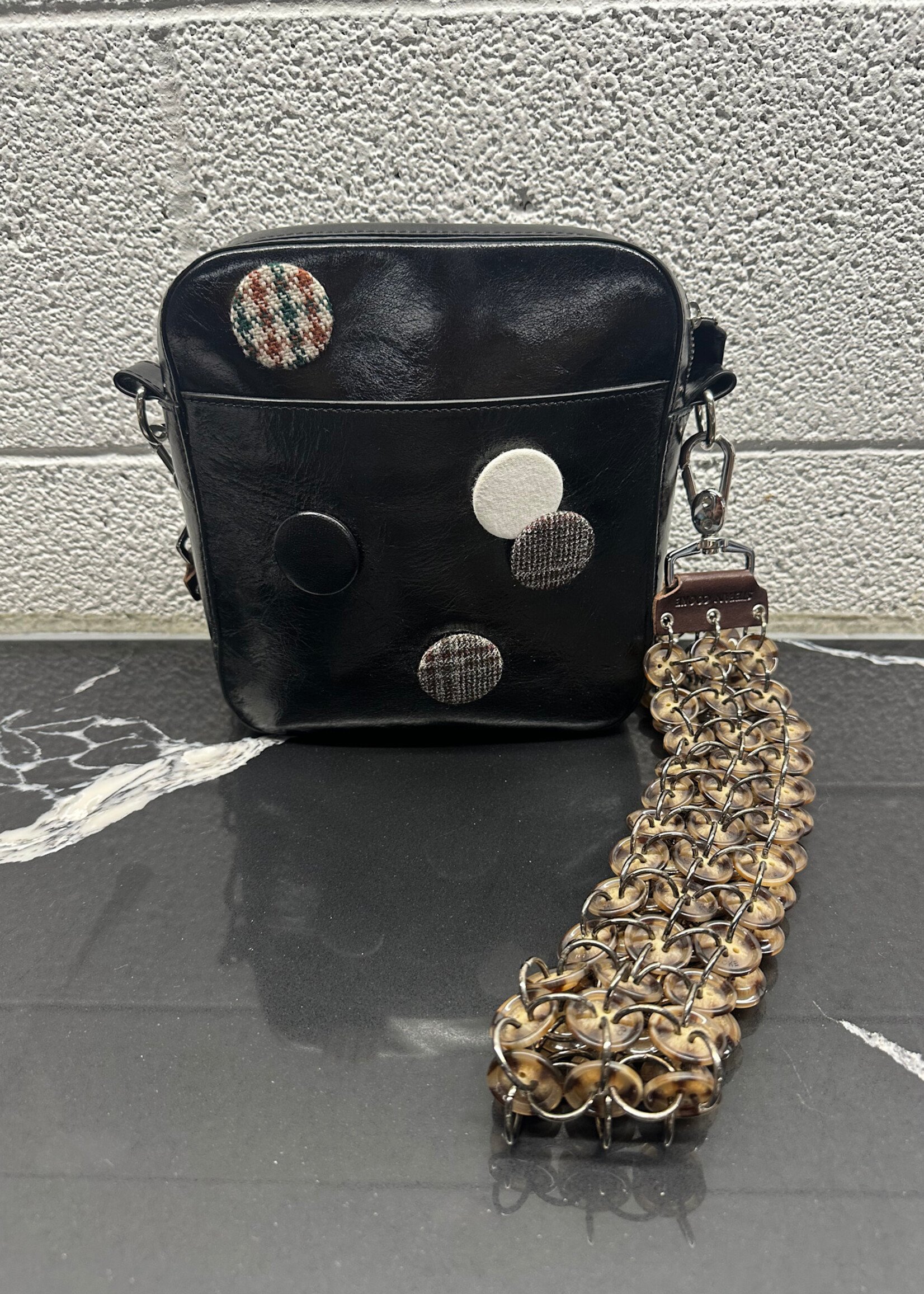 Stefan Cooke Black Button Satchel O/S