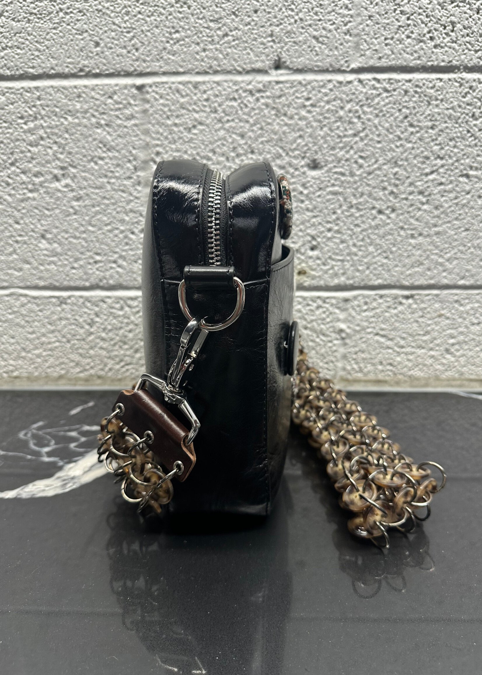 Stefan Cooke Black Button Satchel O/S