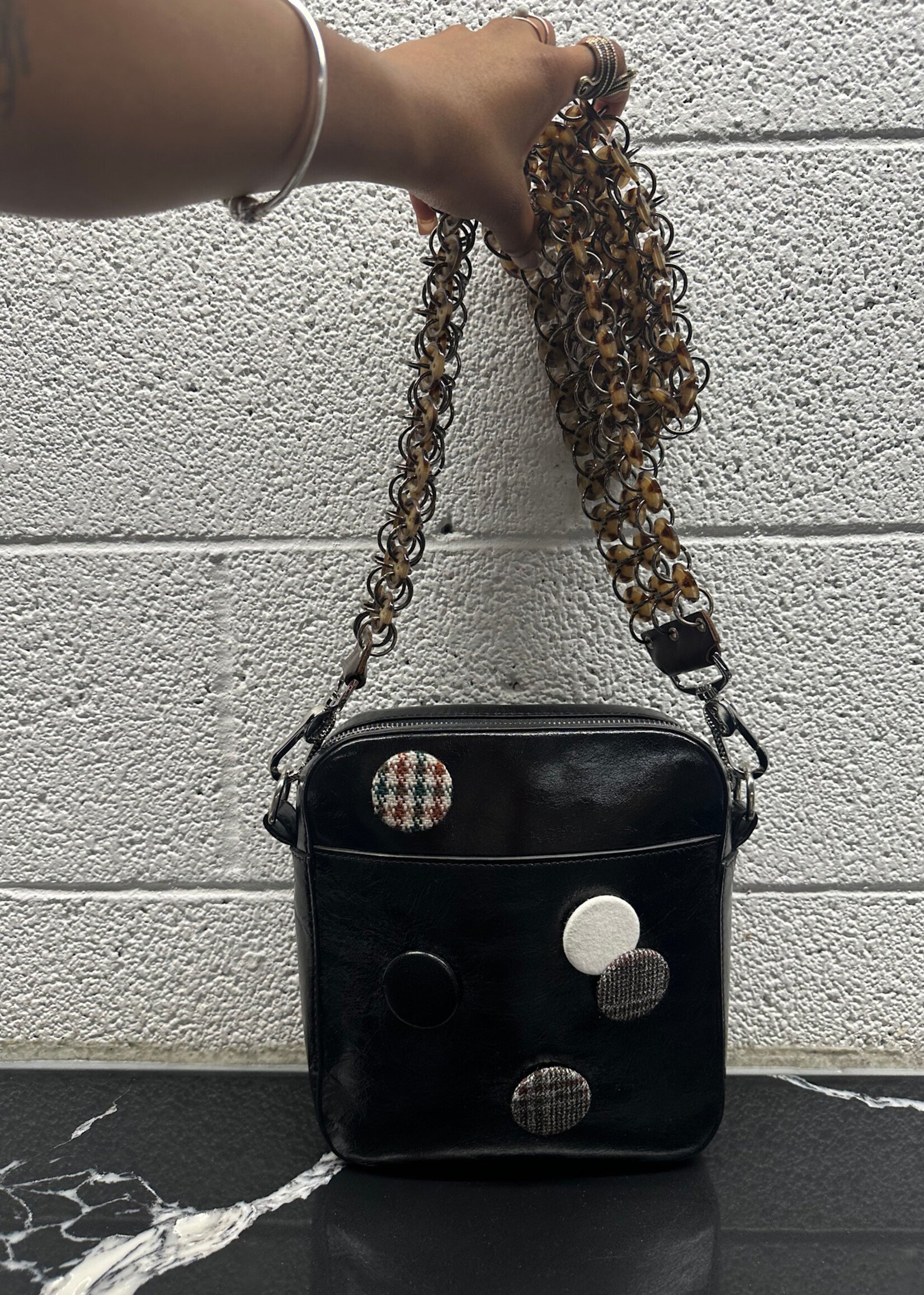 Stefan Cooke Black Button Satchel O/S