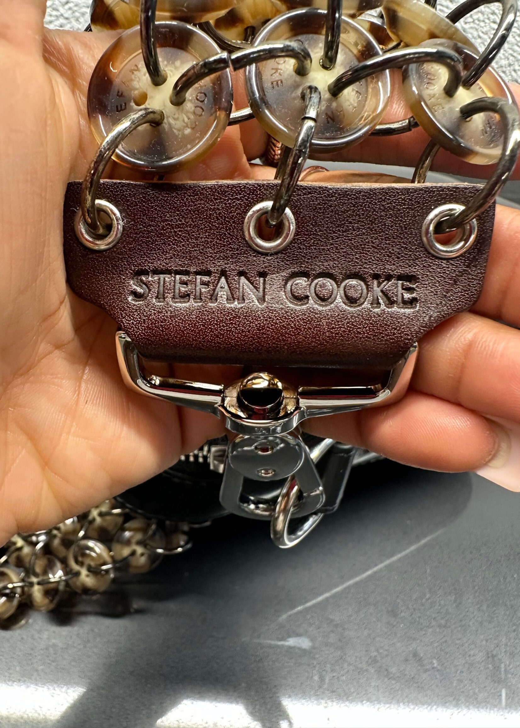 Stefan Cooke Black Button Satchel O/S