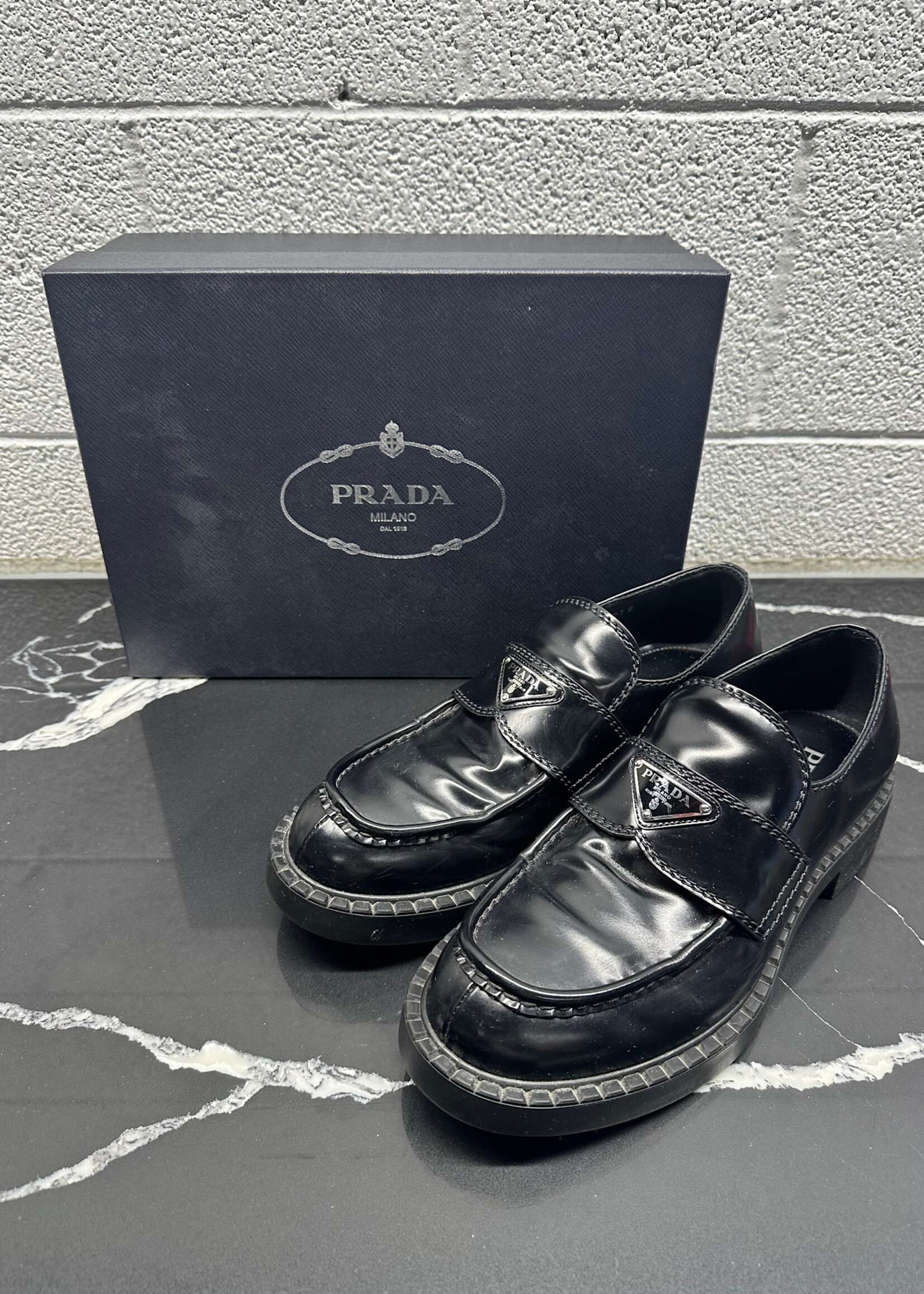 Prada Black Loafers 8 Fits 9