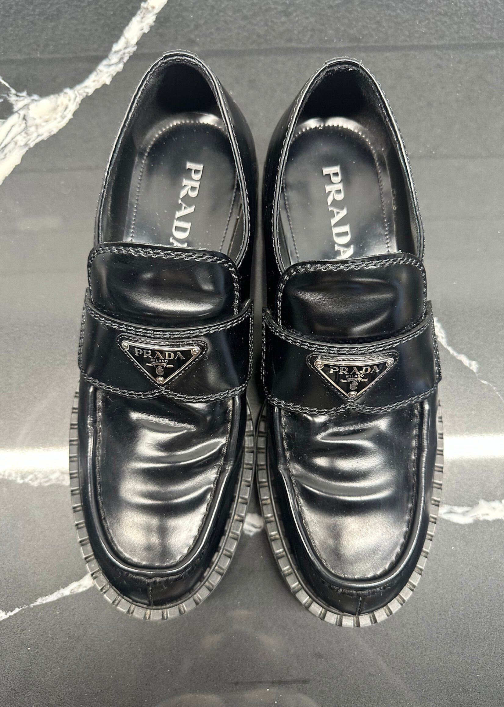Prada Black Loafers 8 Fits 9