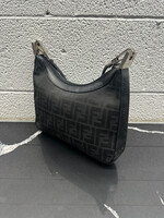 Fendi Vintage Black Zucca Shoulder Bag AS IS