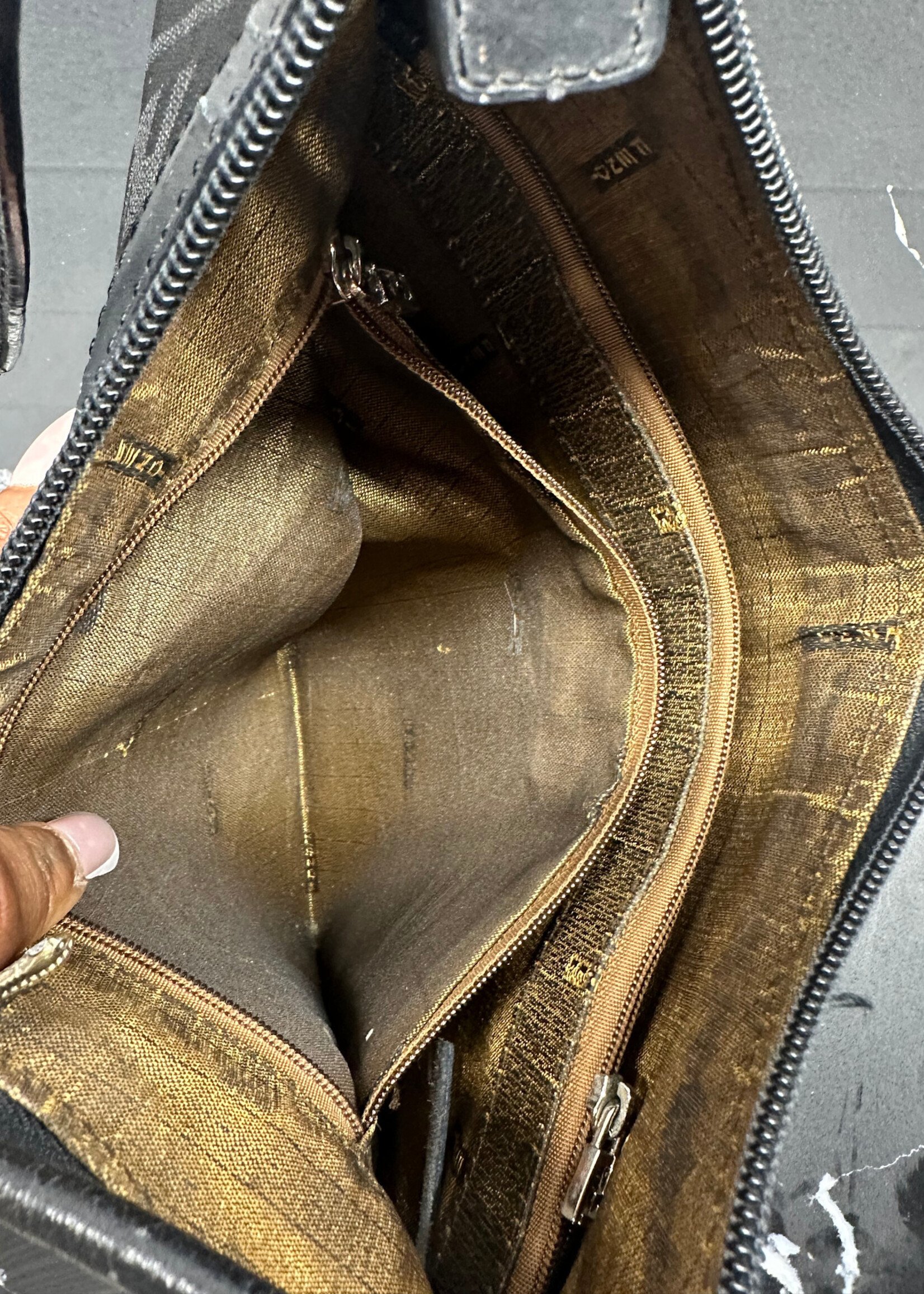 Fendi Vintage Black Zucca Shoulder Bag AS IS