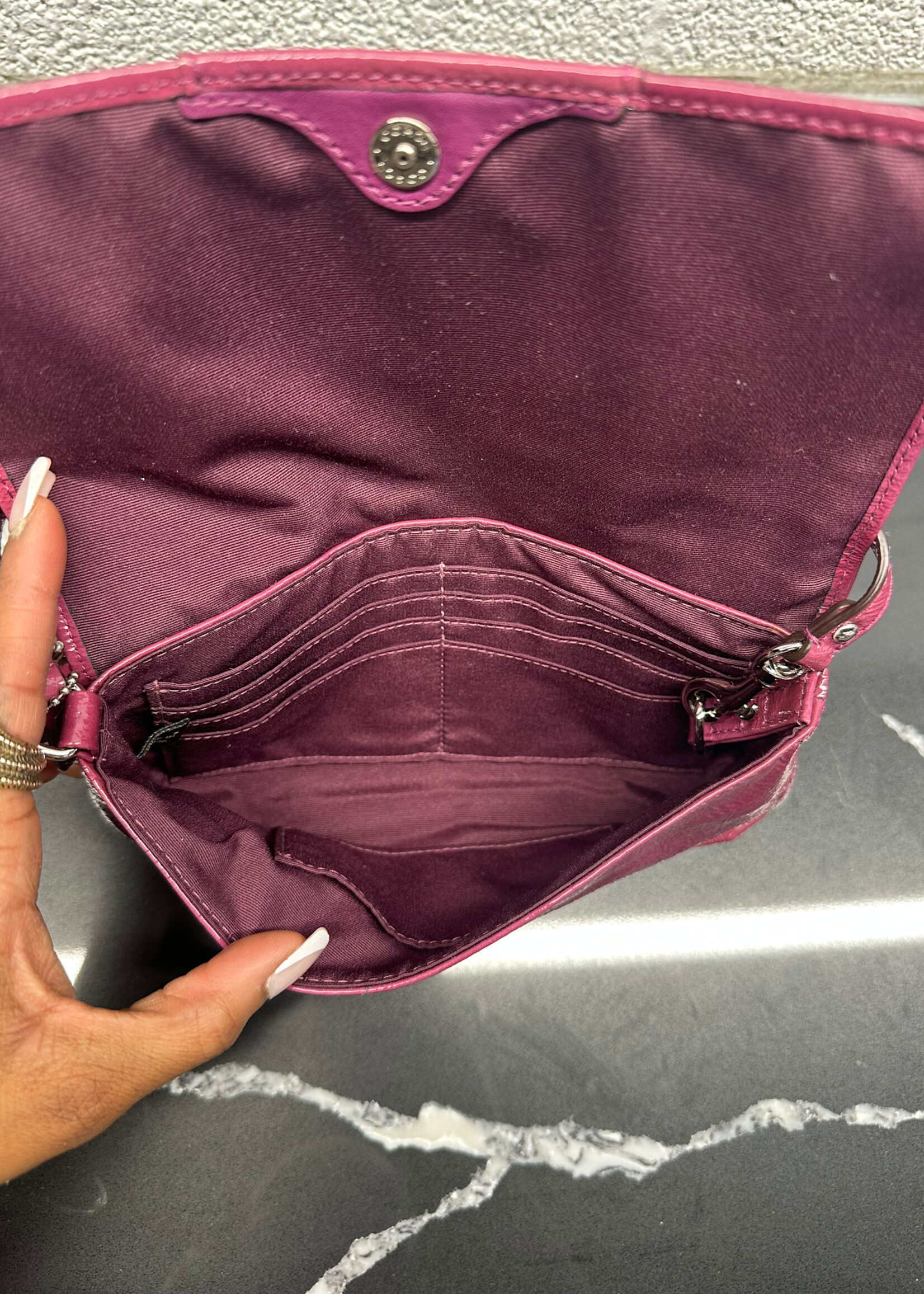 Coach Y2K Pink Patent Shoulder Bag