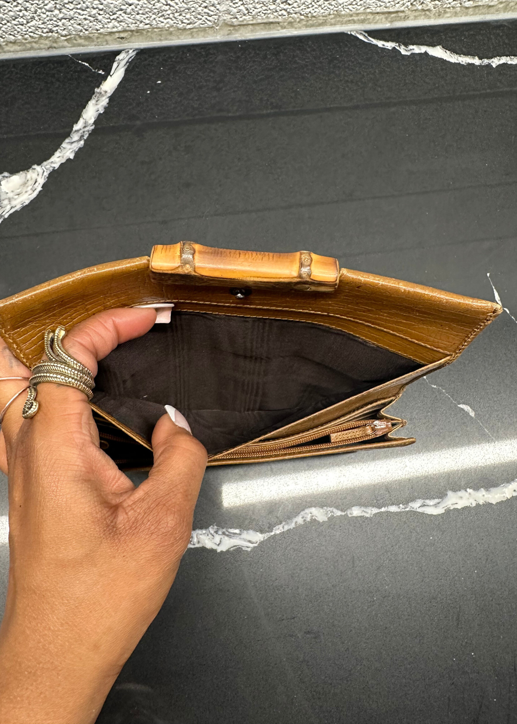 GUCCI BAMBOO BROWN WALLET AS IS