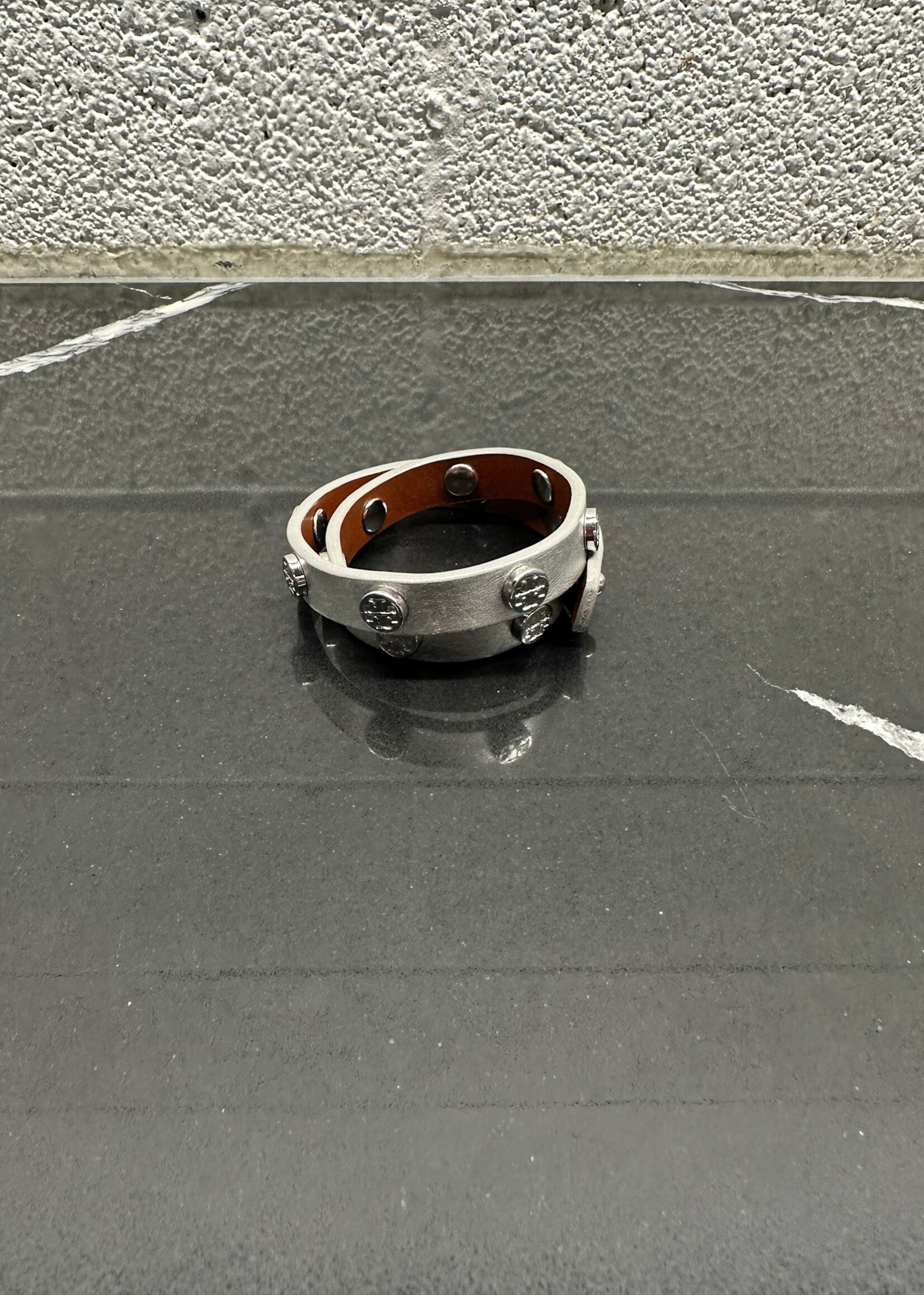 Tory Burch Silver Leather Bracelet