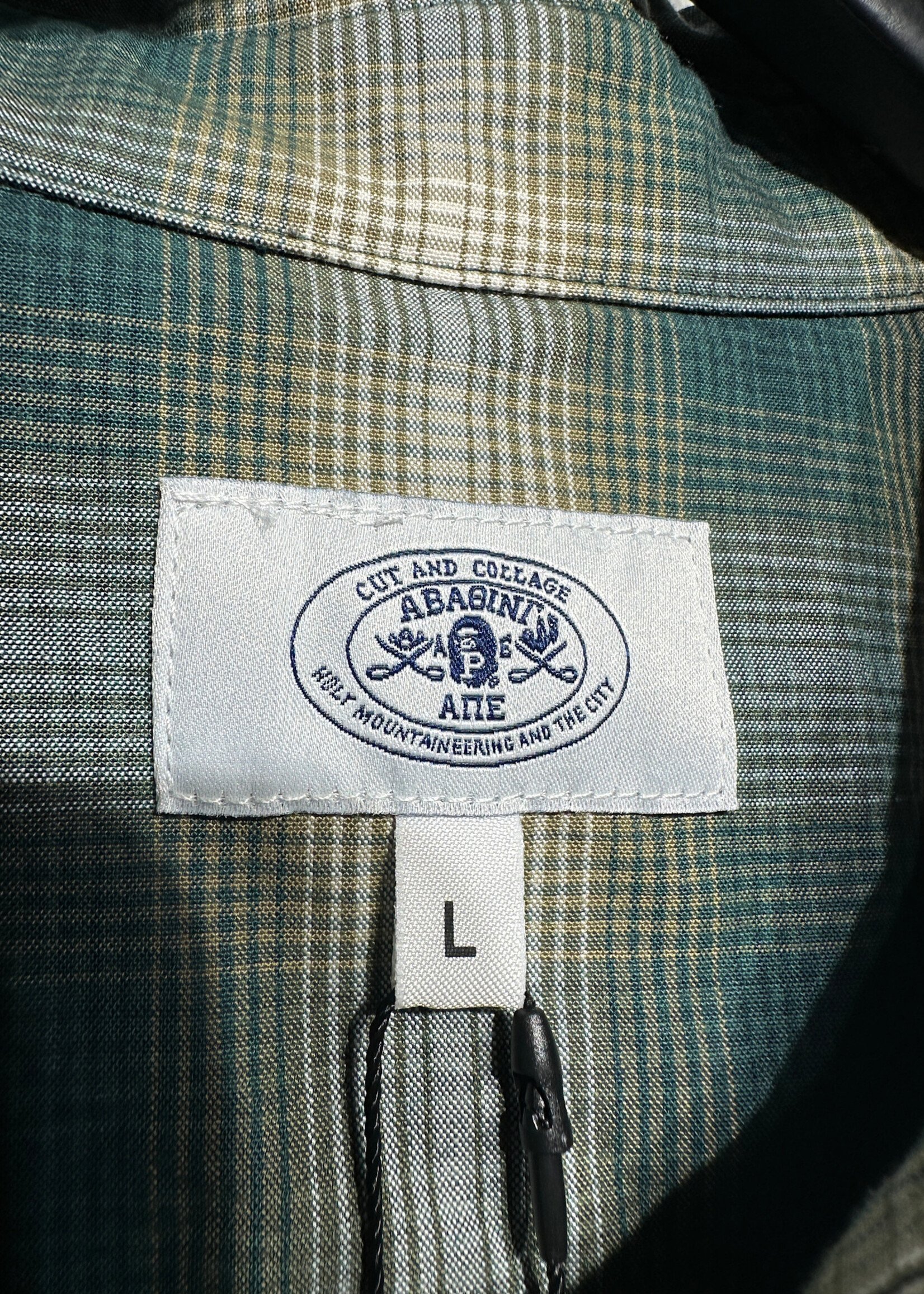 BAPE GREEN FLANNEL LS SHIRT L