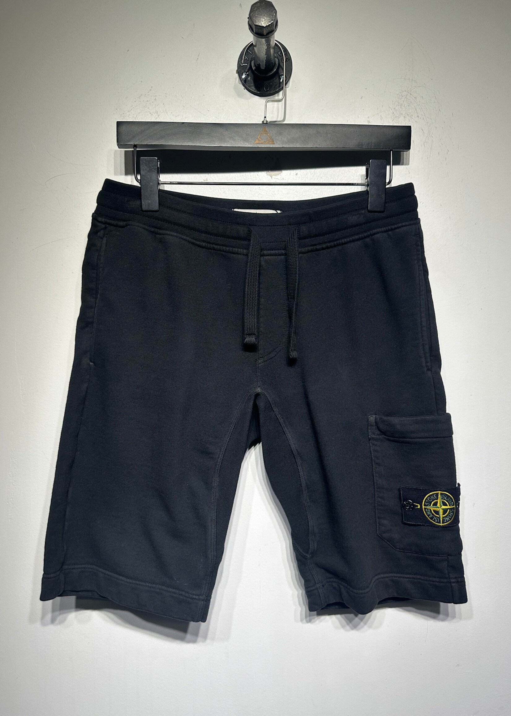 Stone Island Black Cotton Cargo Short Masc 28-30