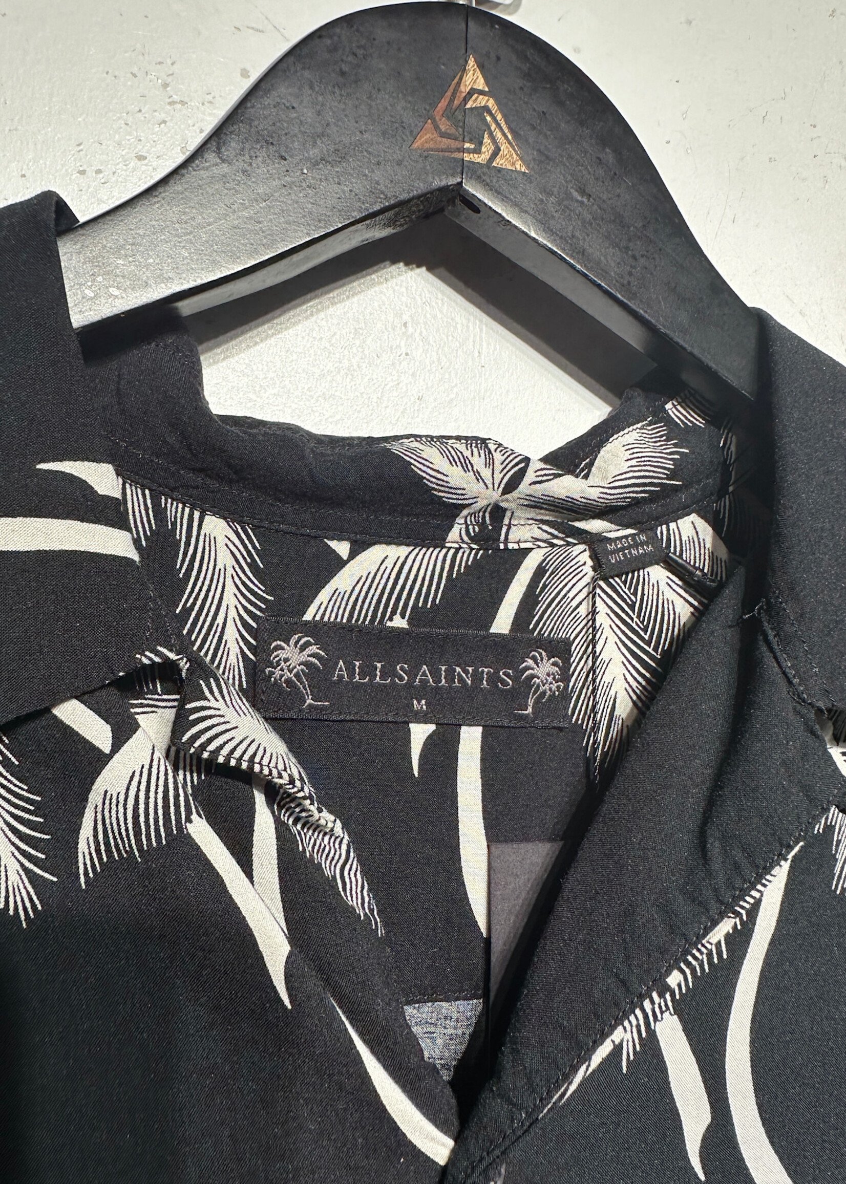 Allsaints Black Palm Tree B/U Shirt M