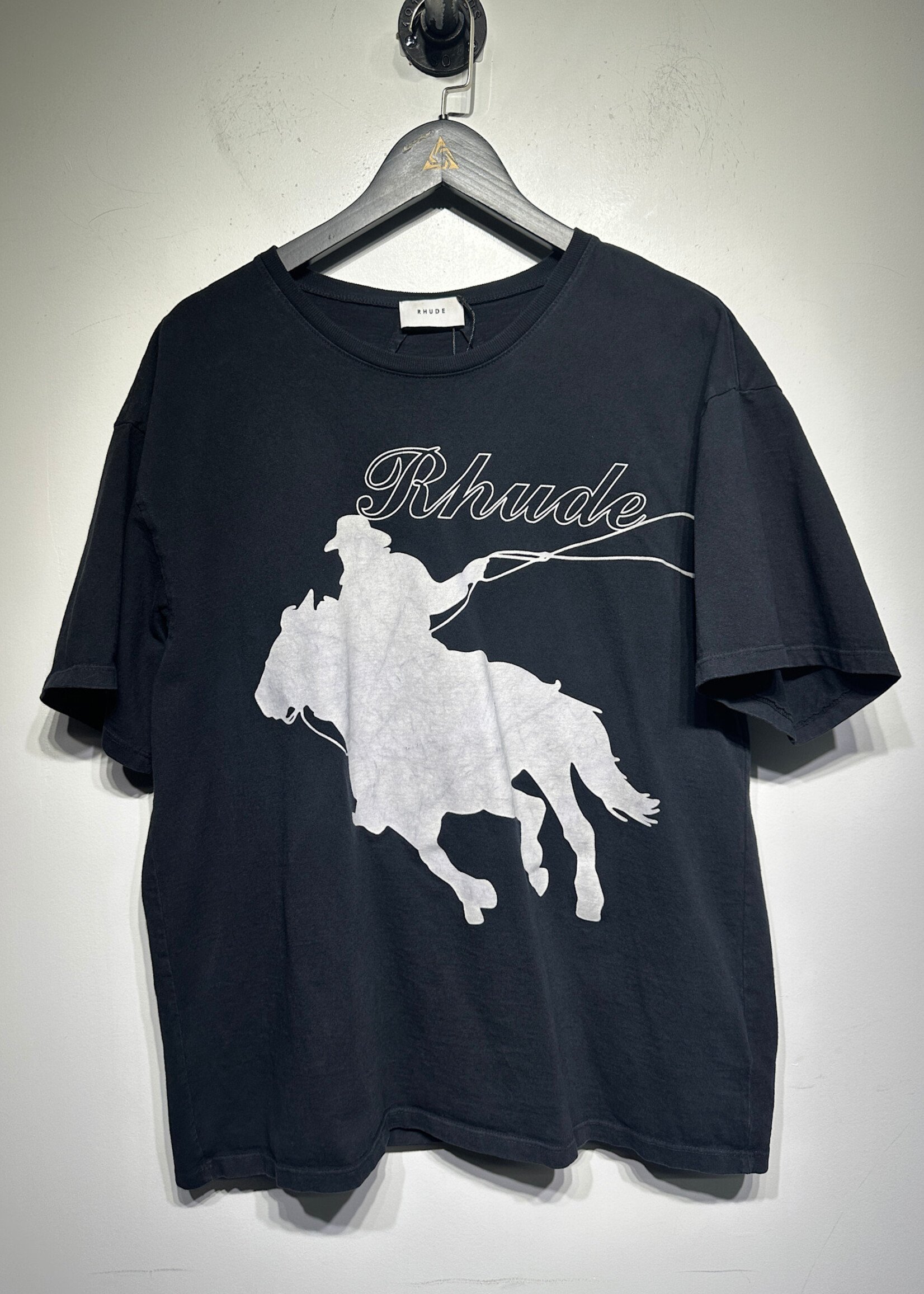 Rhude Black Cowboy Tee L