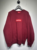 SUPREME MAROON BOX LOGO CREWNECK L