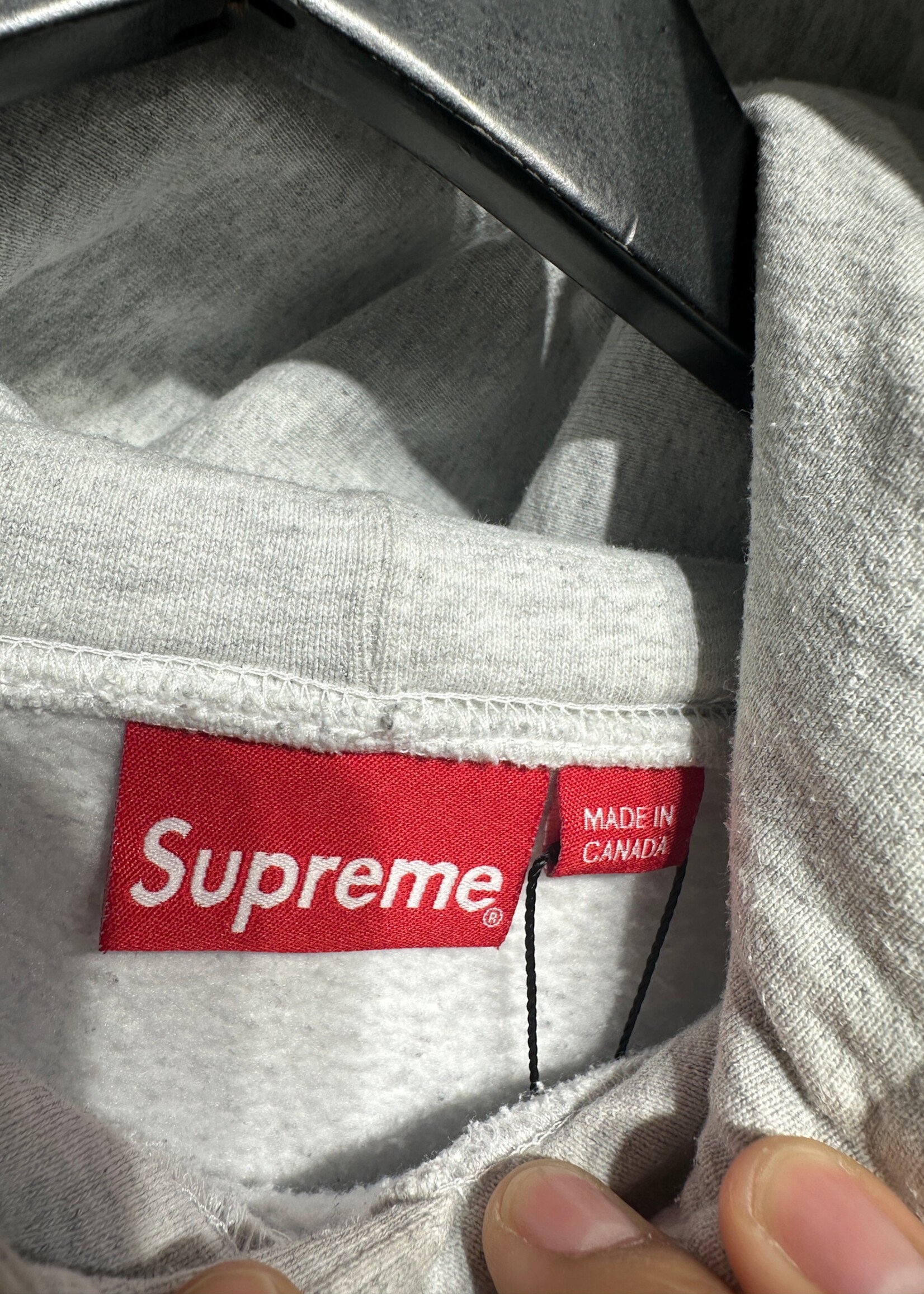 SUPREME GREY WORLDWIDE HOODIE AS IS L