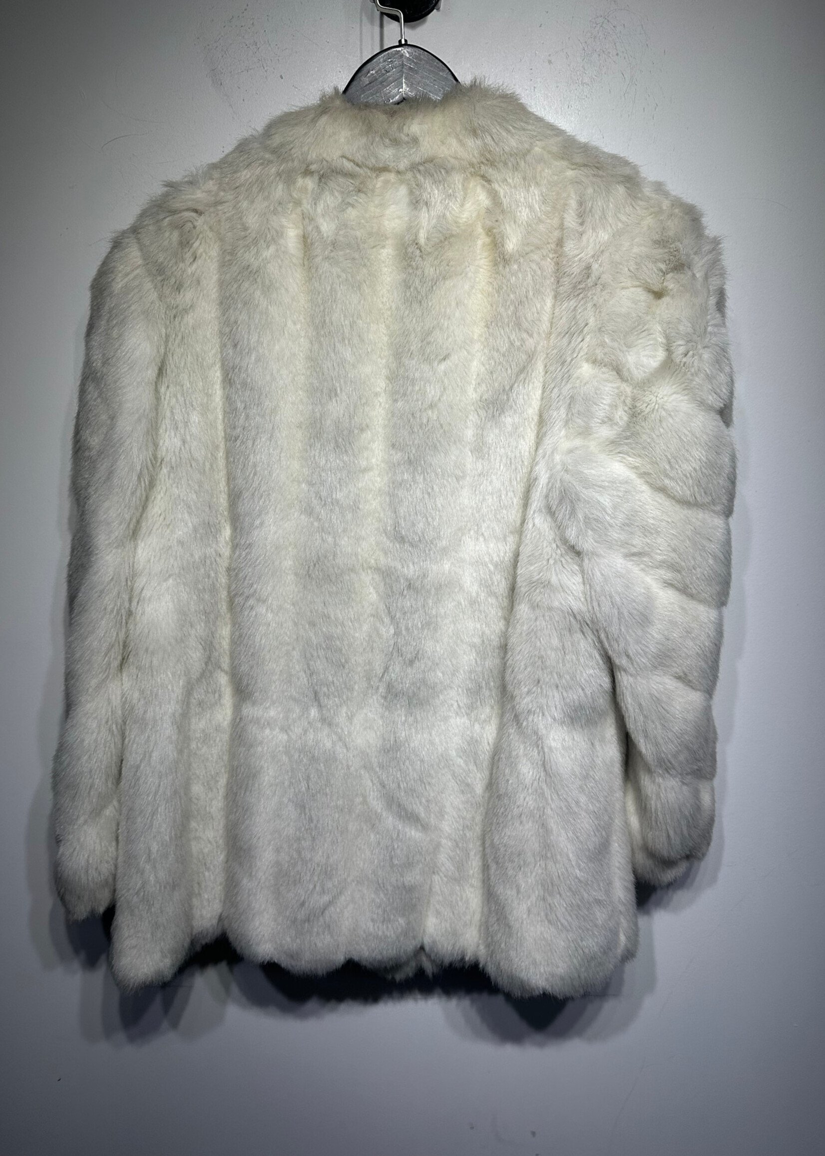 Vintage White Mid Length Fur Coat Fem S/M