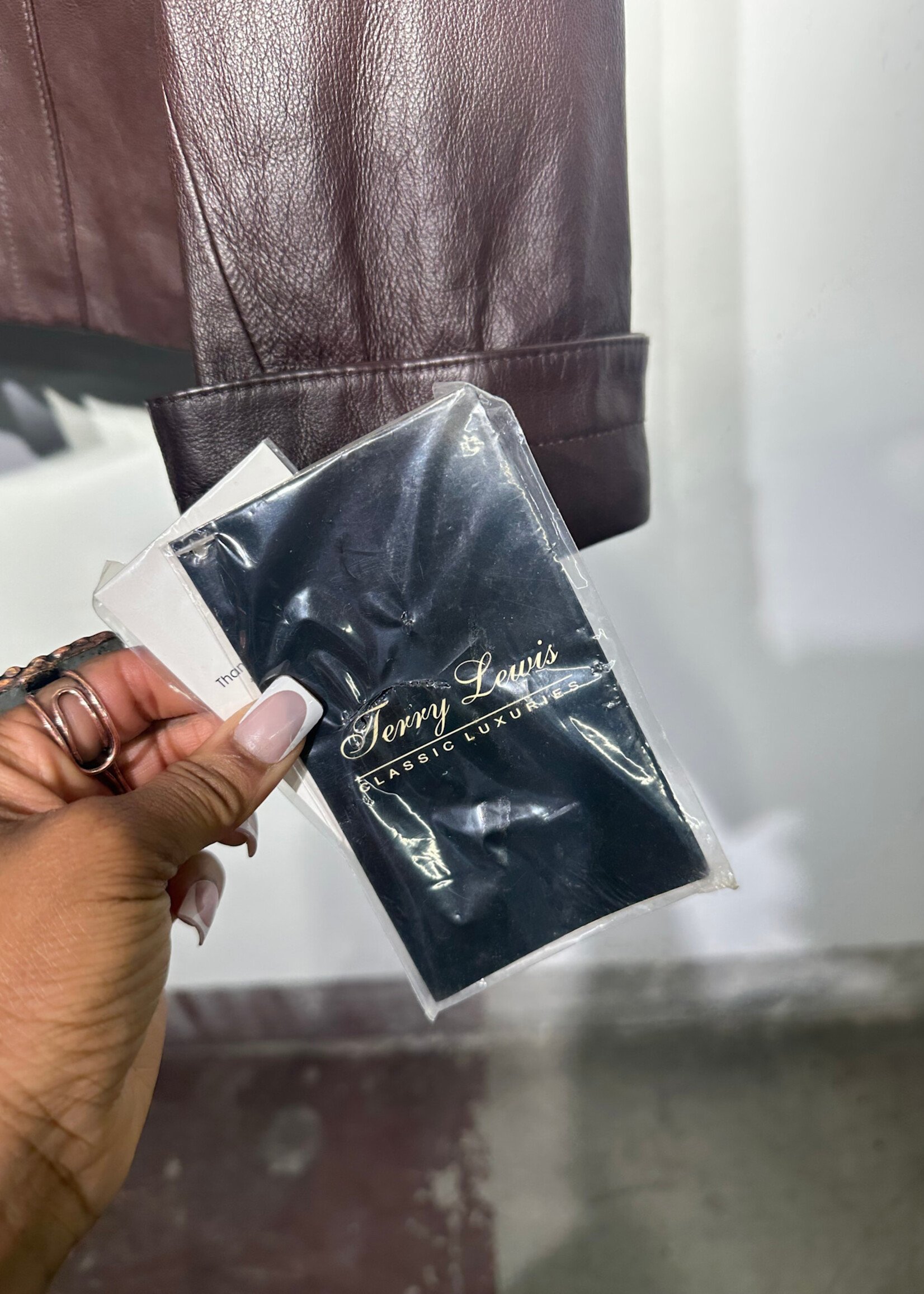 Deadstock Terry Lewis Fur Trim Leather Jacket Fem L