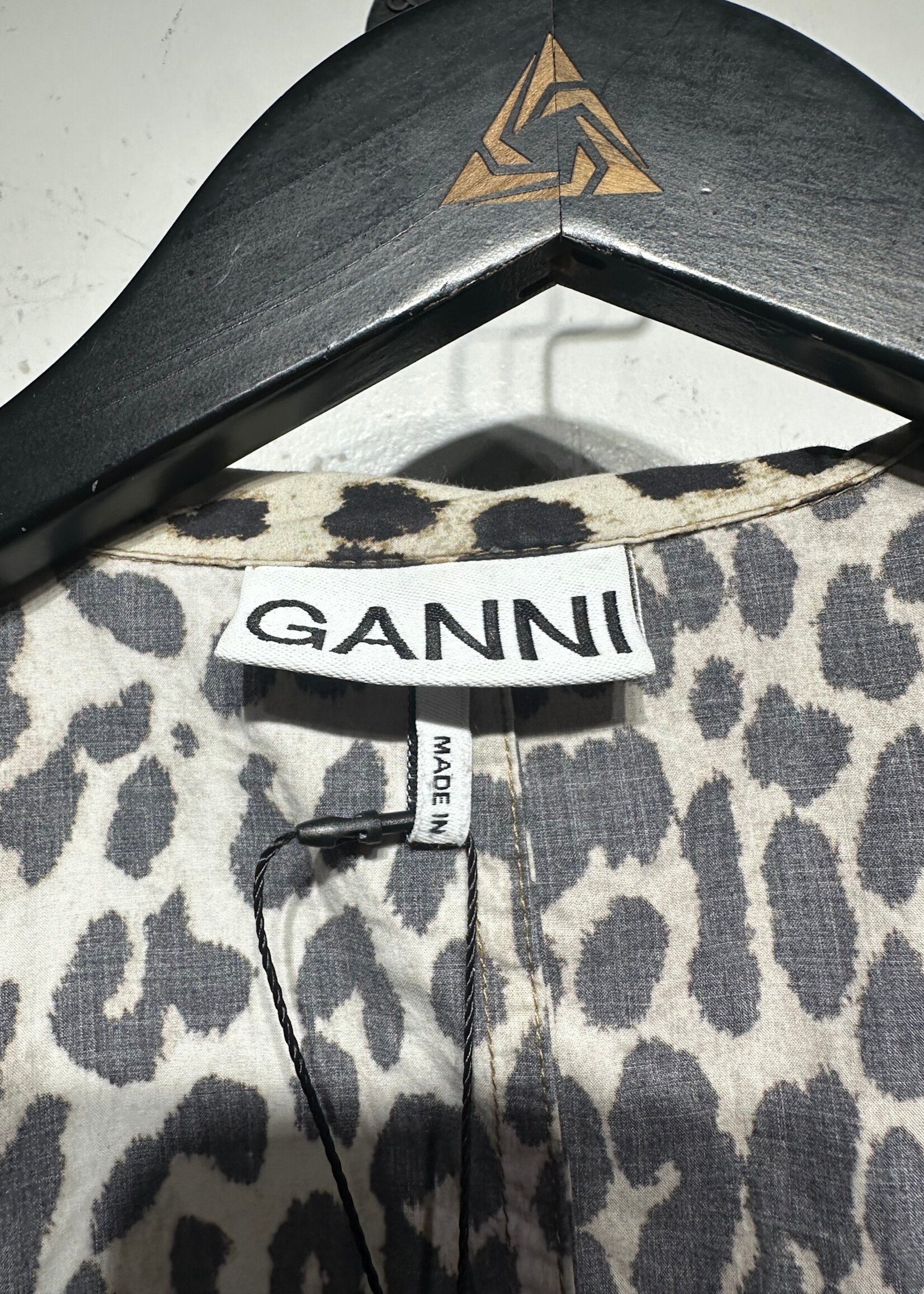 Ganni Cheetah Print Wrap Dress XS