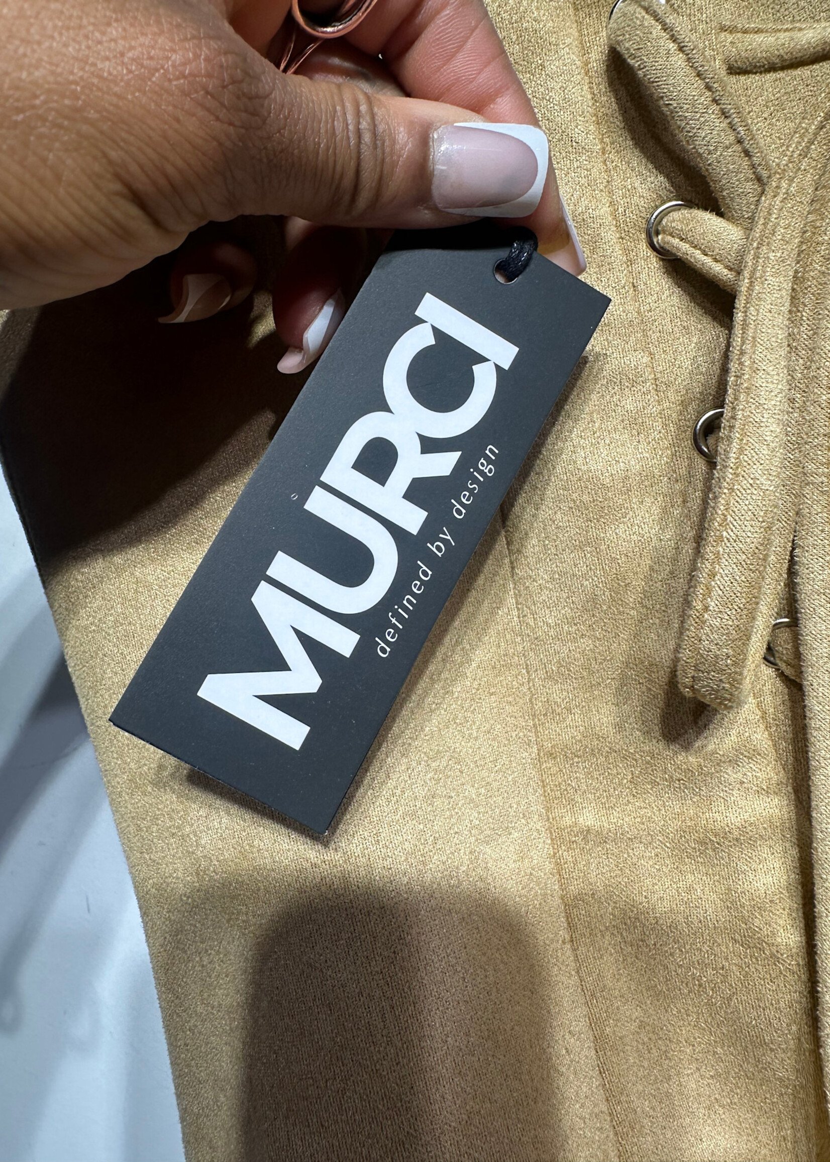 NWT Murci Suede Corset Back Tie Dress S