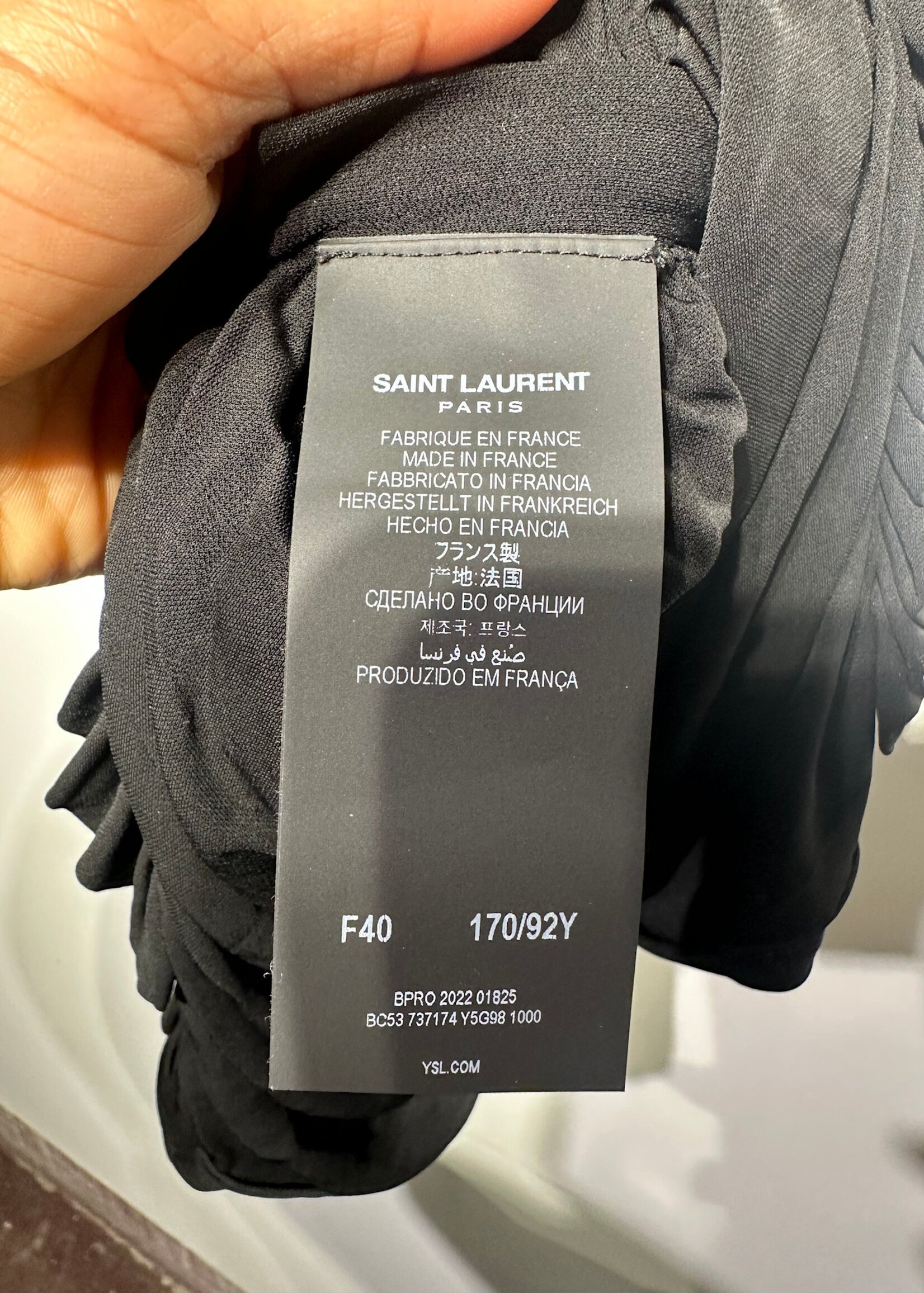 NWT Saint Laurent Pairs Black Jersey Bustier Top S